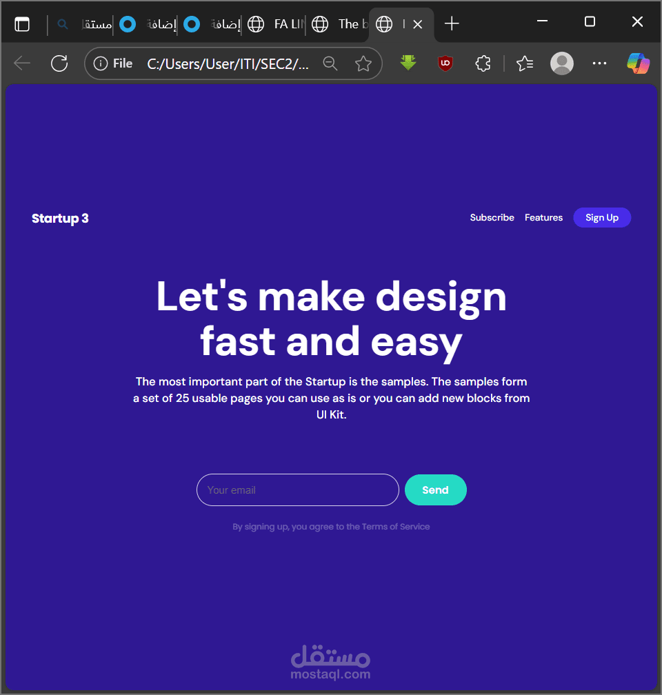 Startup Promo Page using HTML, CSS, and JS