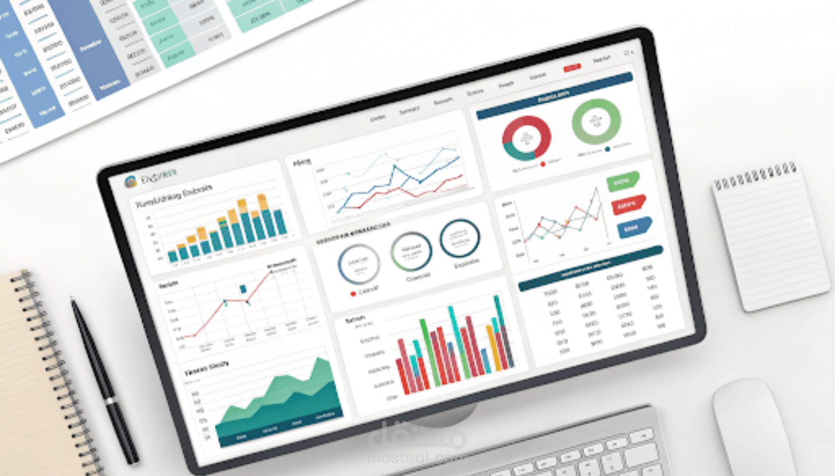 تصميم لوحة تحكم Excel تفاعلية وتحليل البيانات بشكل احترافي