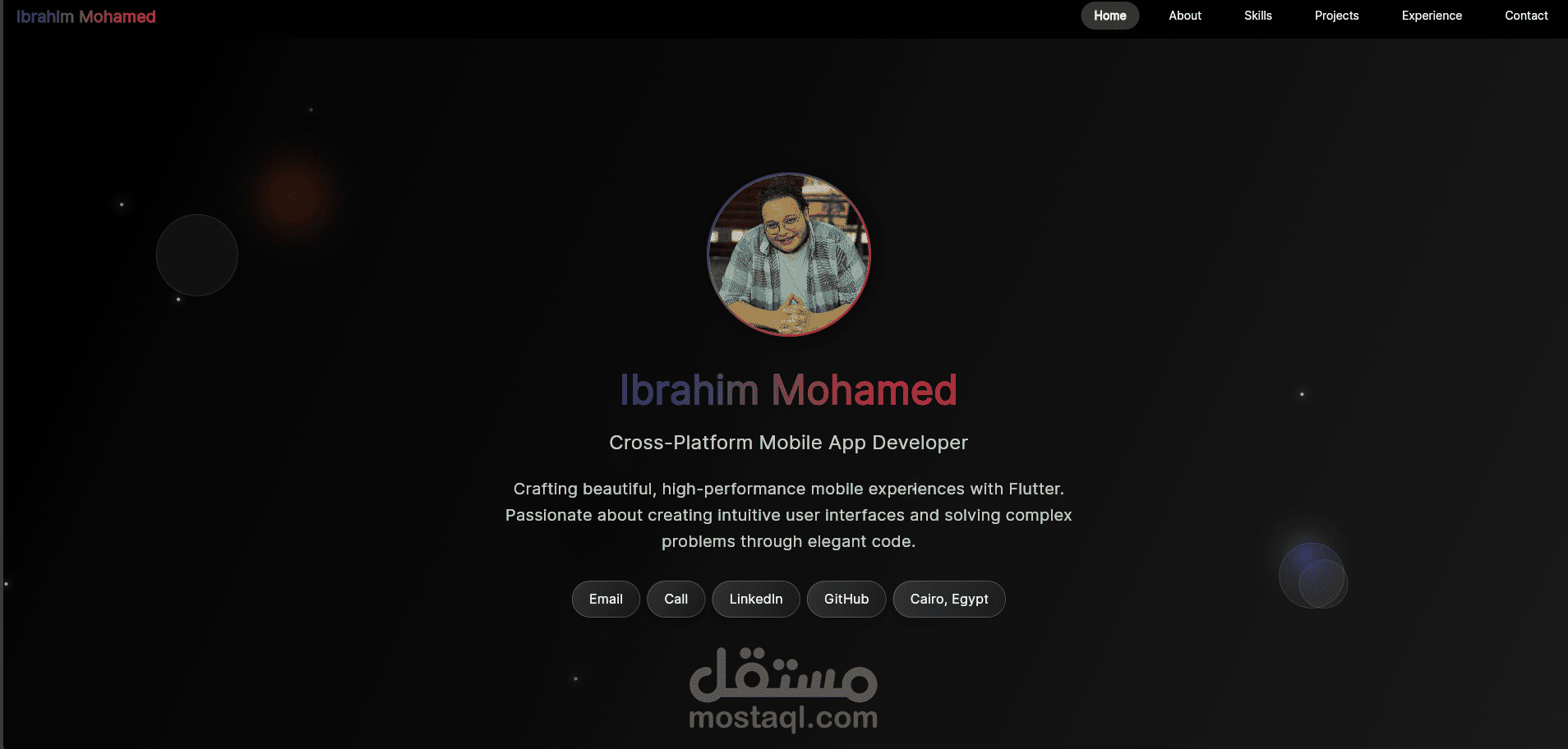 Portfolio using flutter using flutter