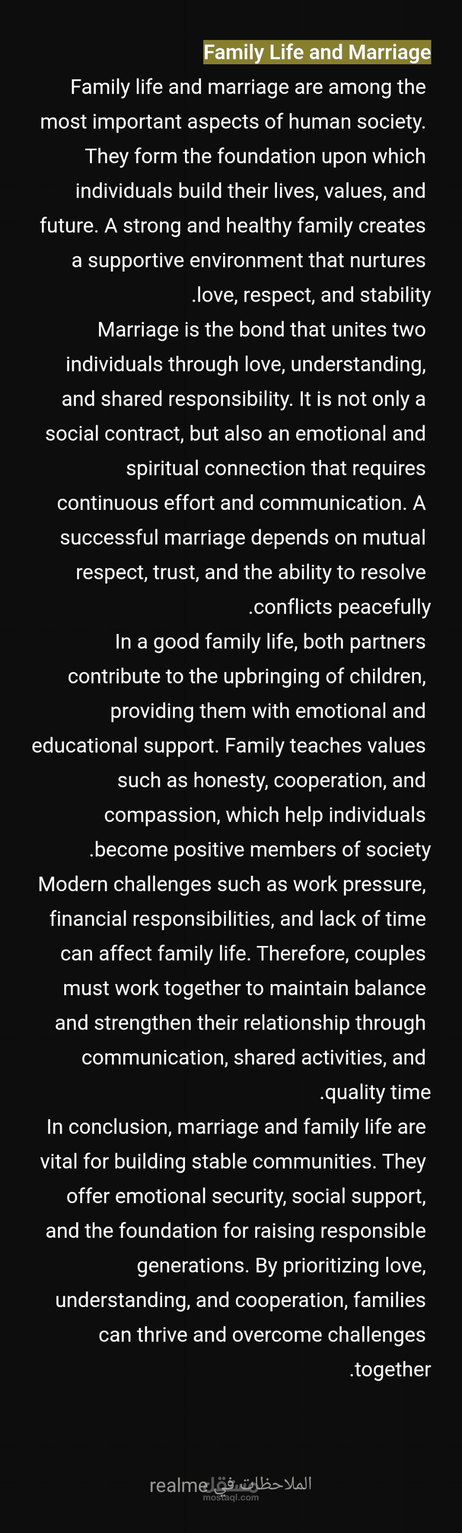 Family Life and Marriage