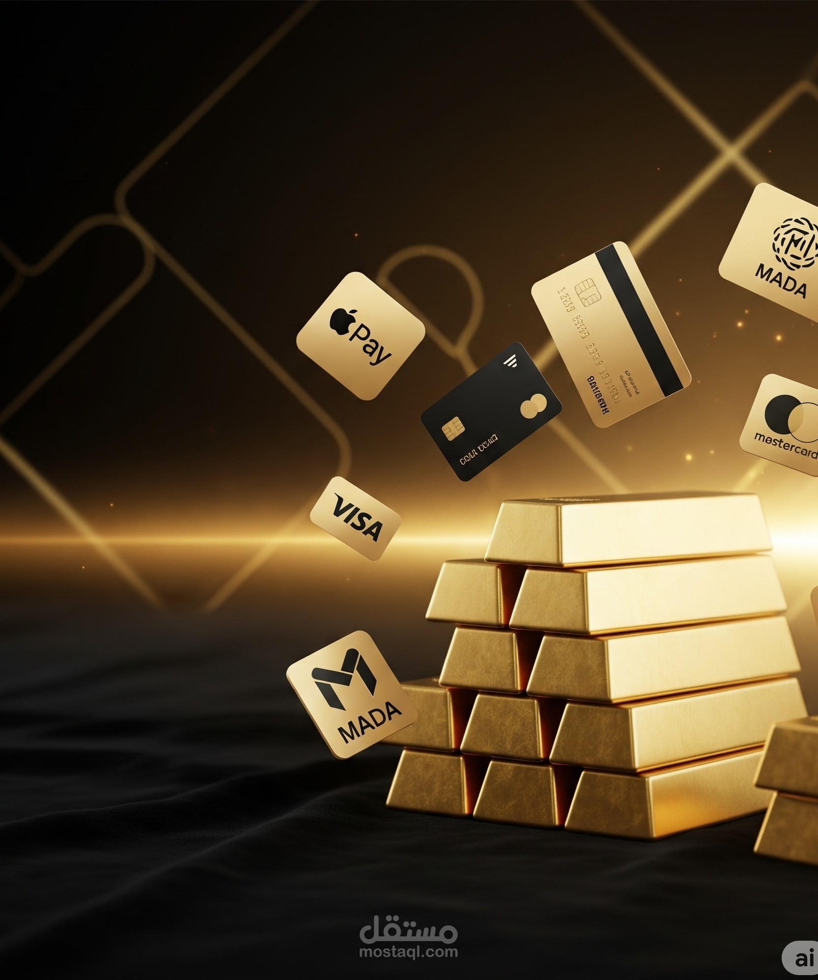 تصميم سبائك الذهب معا بنرات