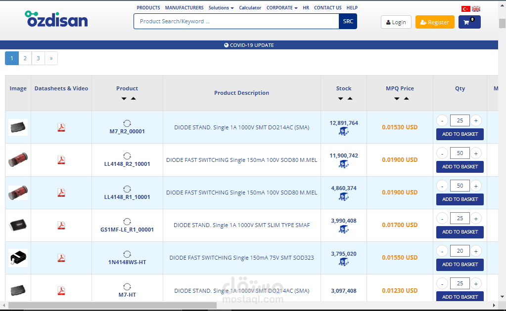 إستخراج البيانات من موقع Ozdisan