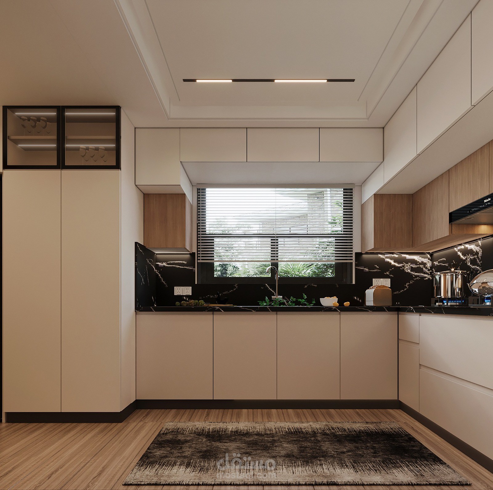 تصميم 3D لمطبخ مودرن