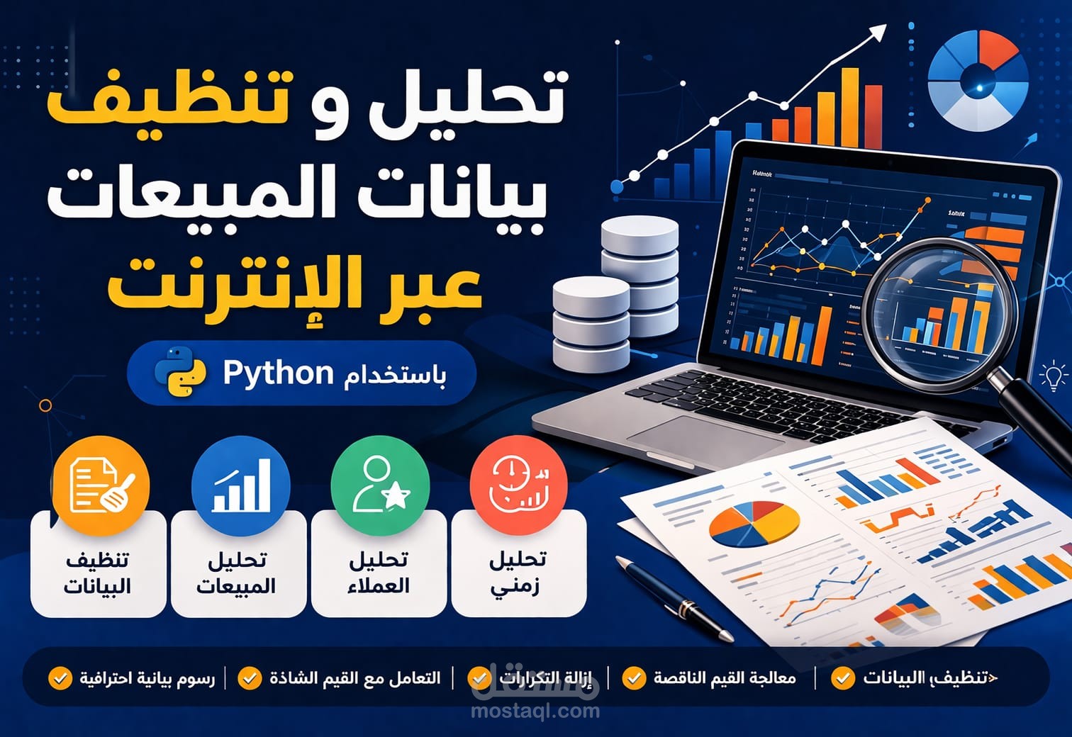 تنظيف و تحليل بيانات مبيعات باستخدتم بايثون