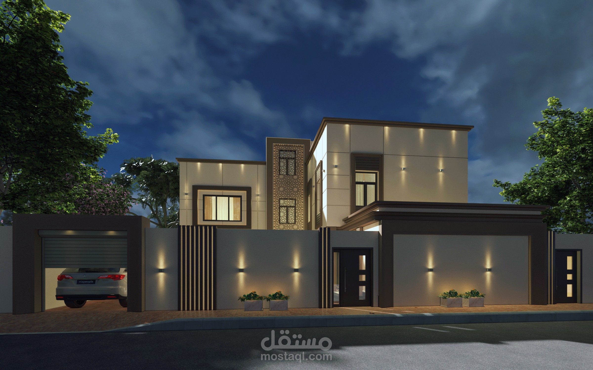 تصميم خارجي وواجهات لفيلا