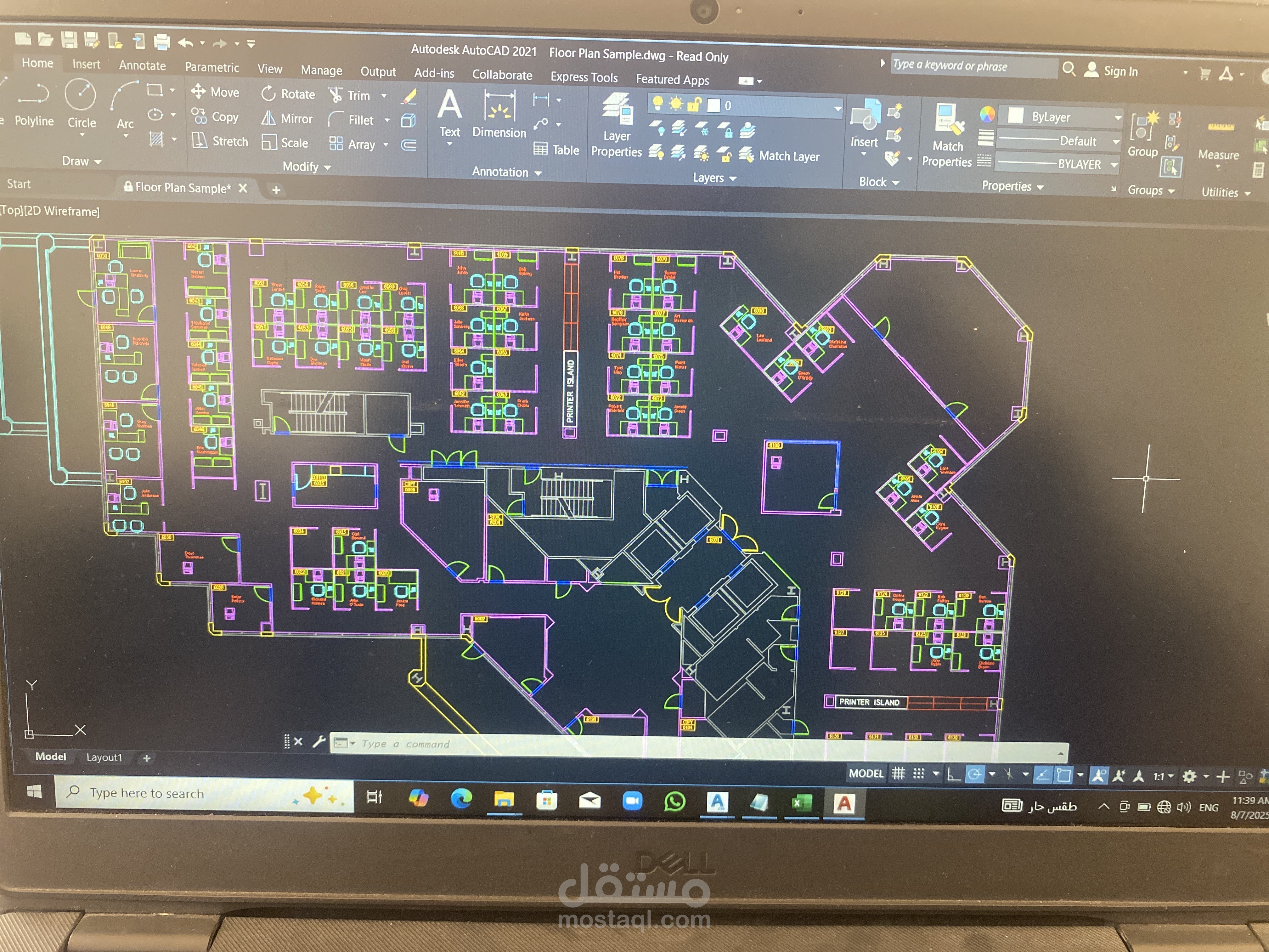 رسم علي برنامج autocad 2021 تصميم داخلي و خارجي للمباني السكنية
