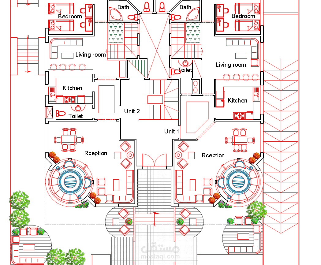 تصميم معماري لعمارة سكنية