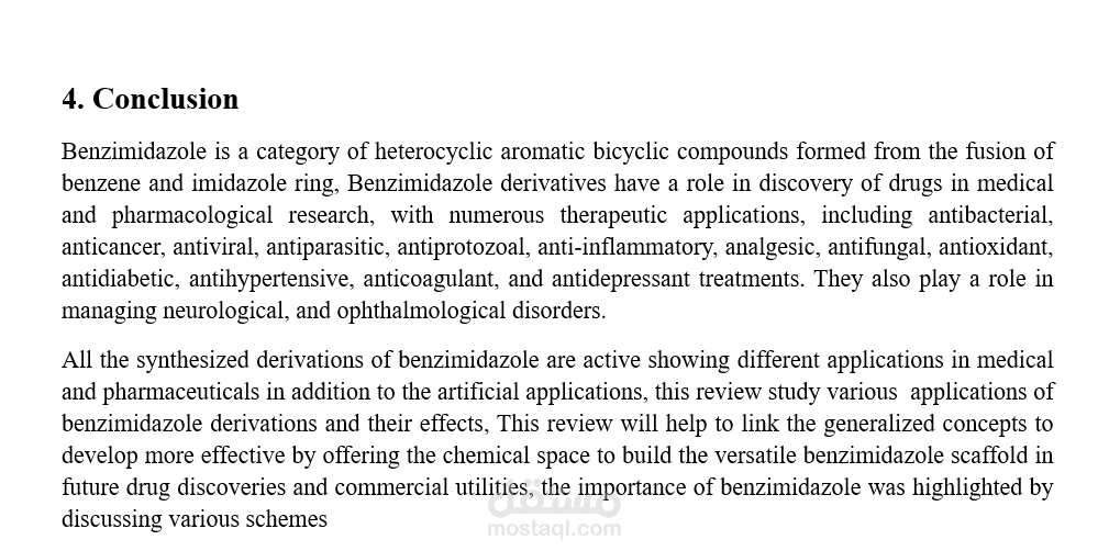 تعديل على بحث علمى تحت عنوان Benzimidazole