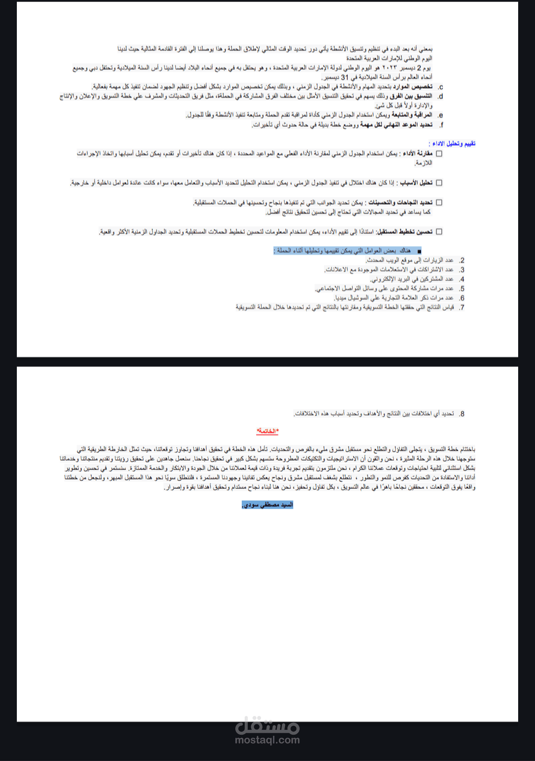 خطة تسويق لشركة في ابو ظبي الامارات العربية المتحدة