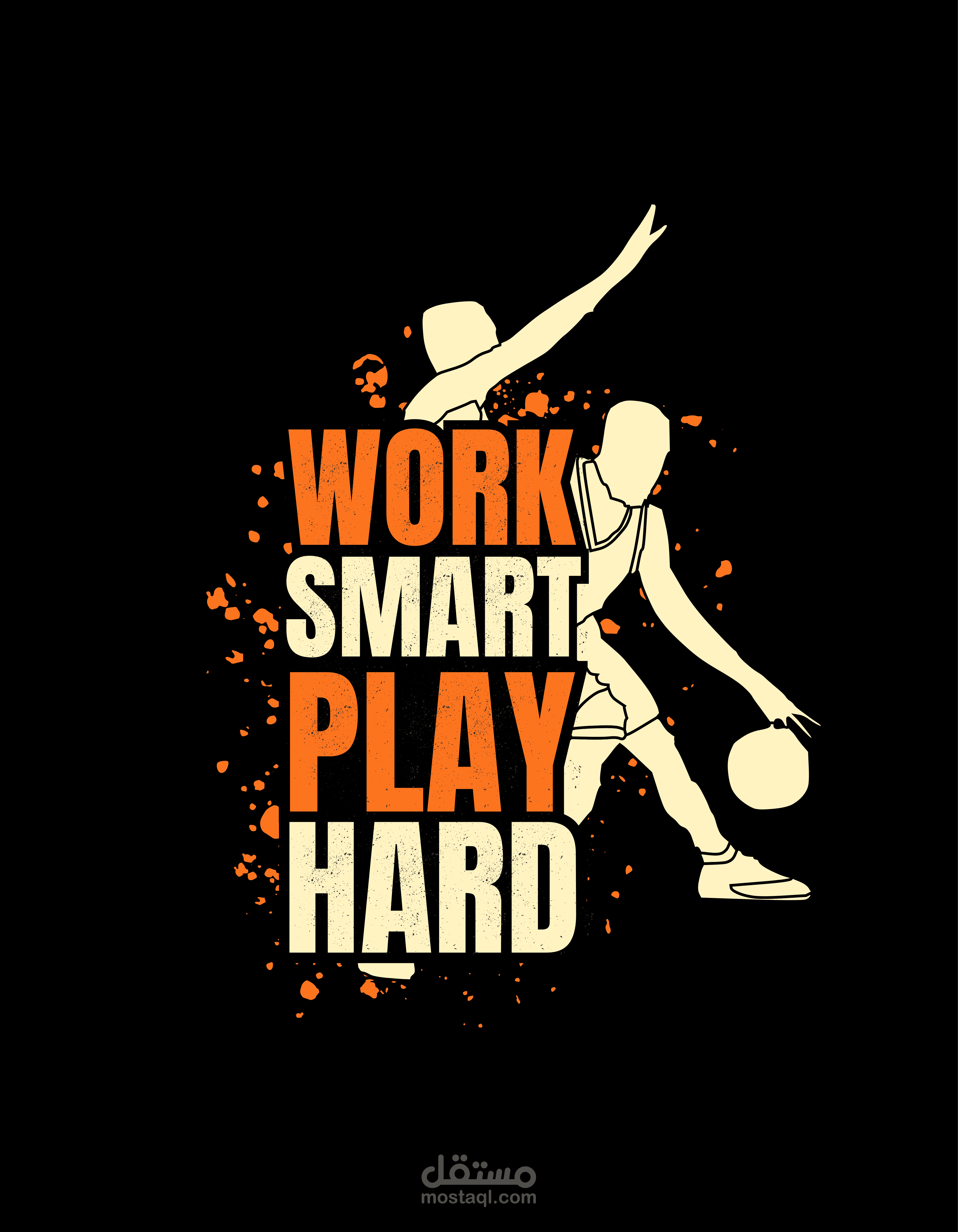 Work Smart Play Hard – Sports Typography T-Shirt Design