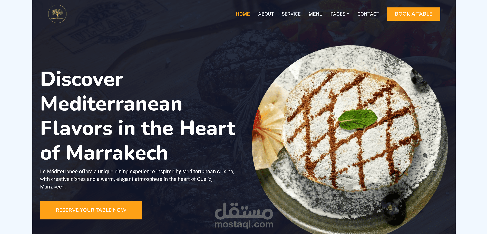 تصميم موقع احترافي لمطعم Le Méditerranée | متجاوب وسريع