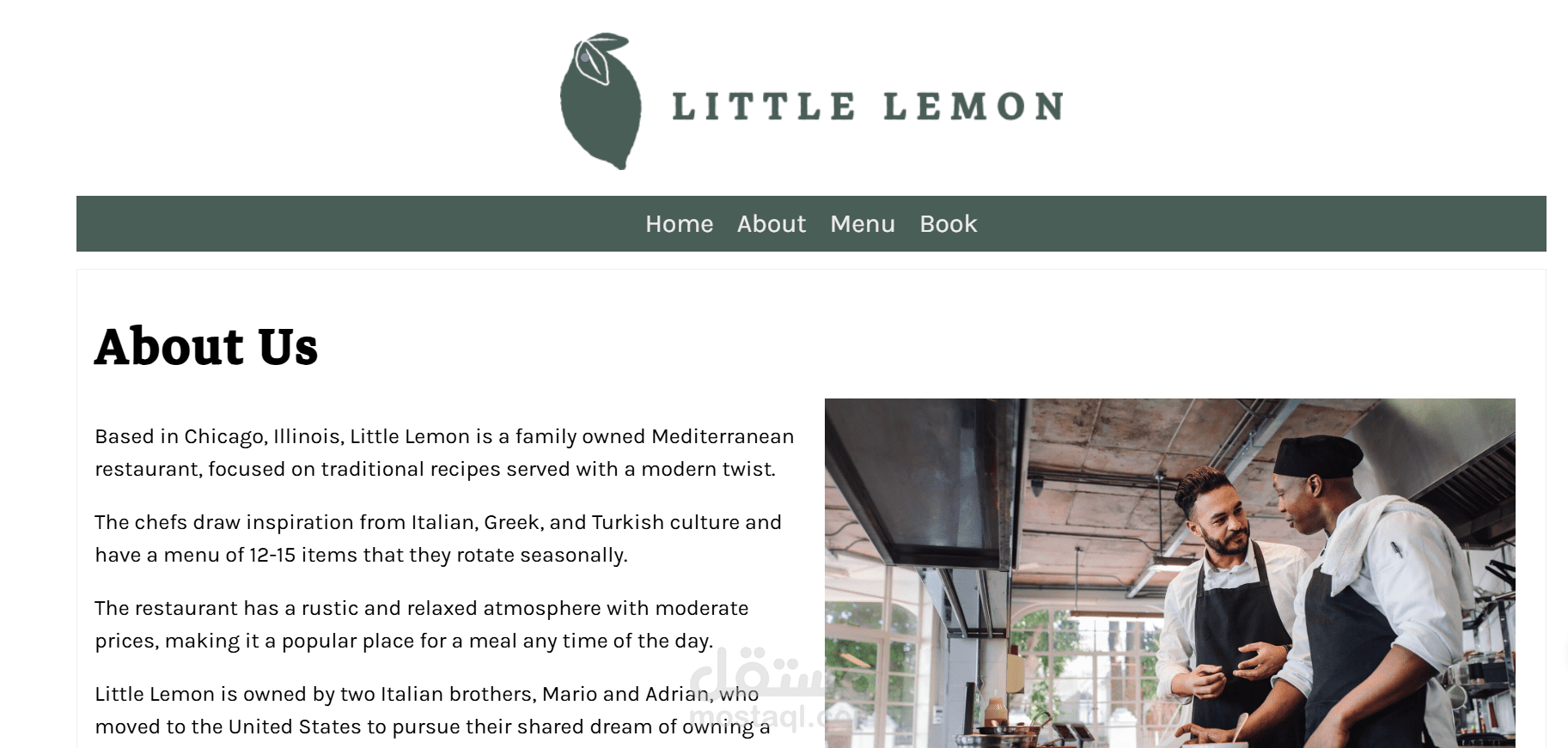 مشروع بسيط لمطعم littlelemon