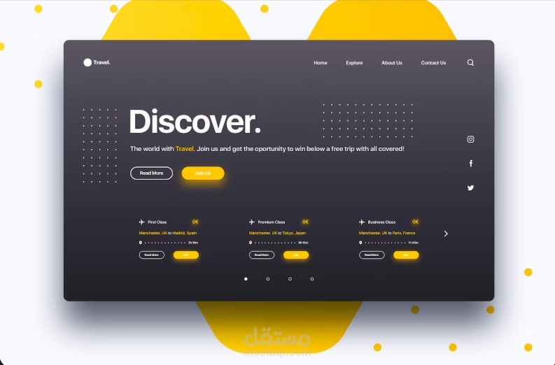 واجهة سفر رقمية ملهمة