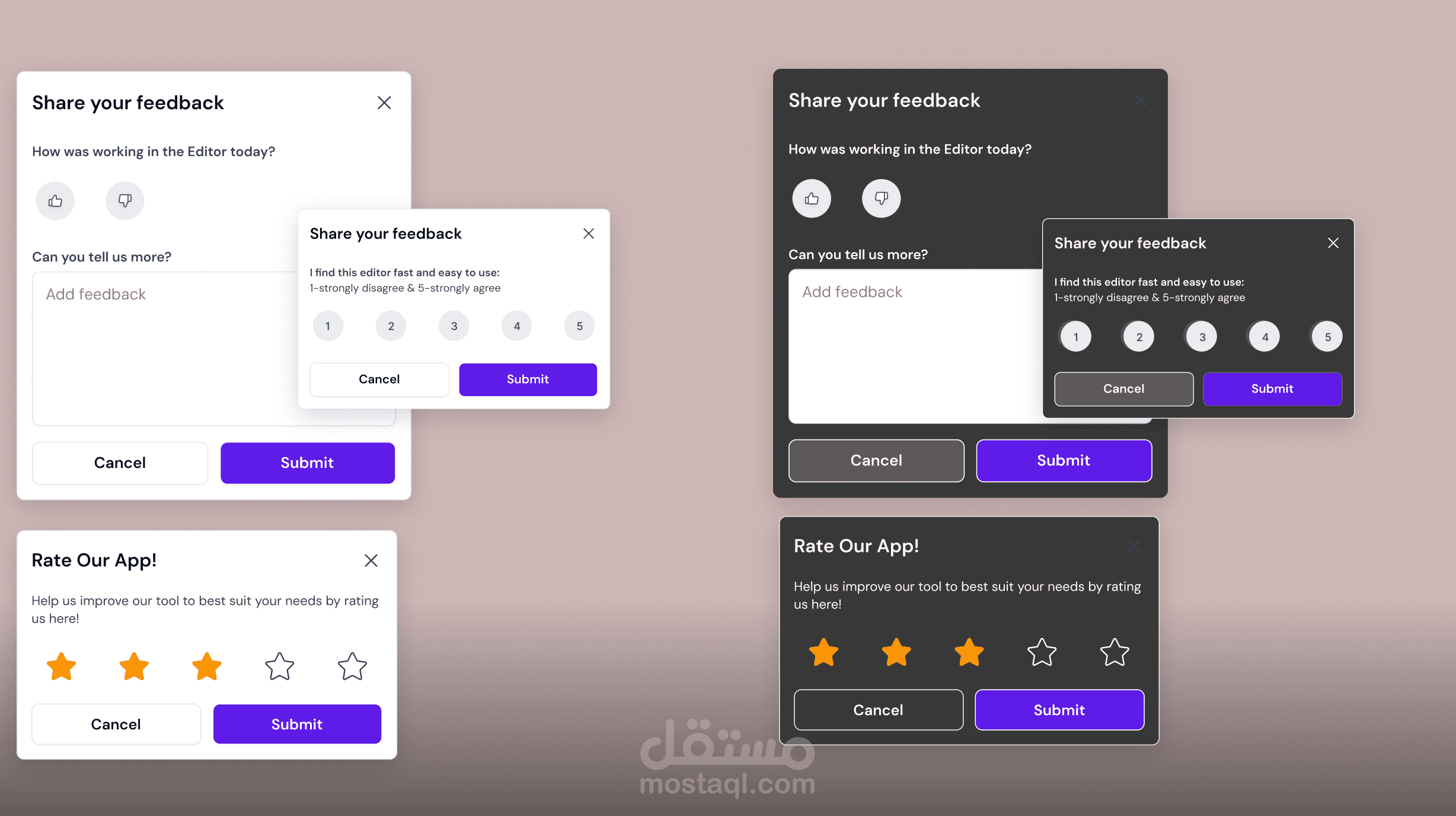 واجهة تقييم المستخدمين (Rating UI Design)