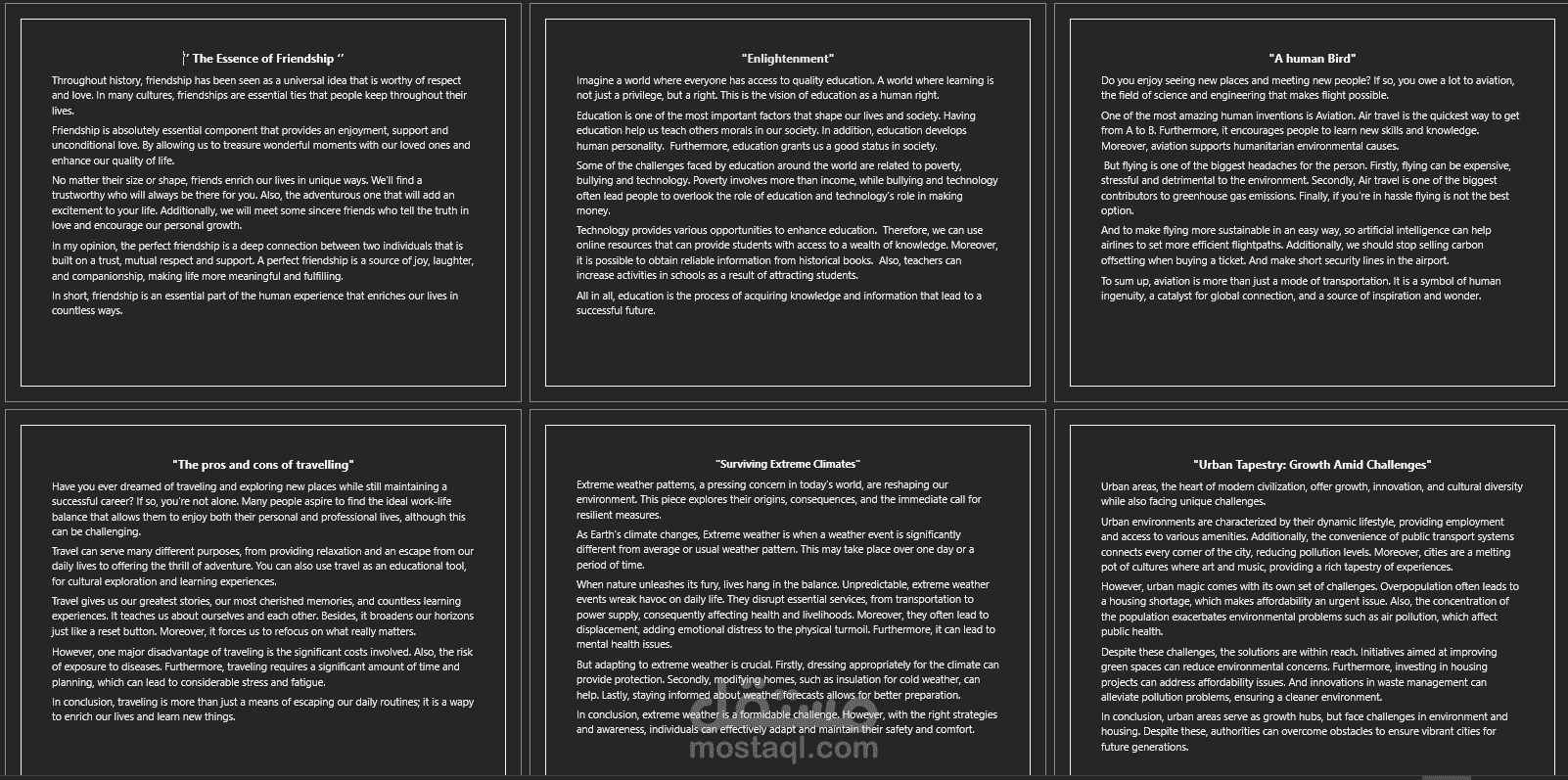 Article about different topics