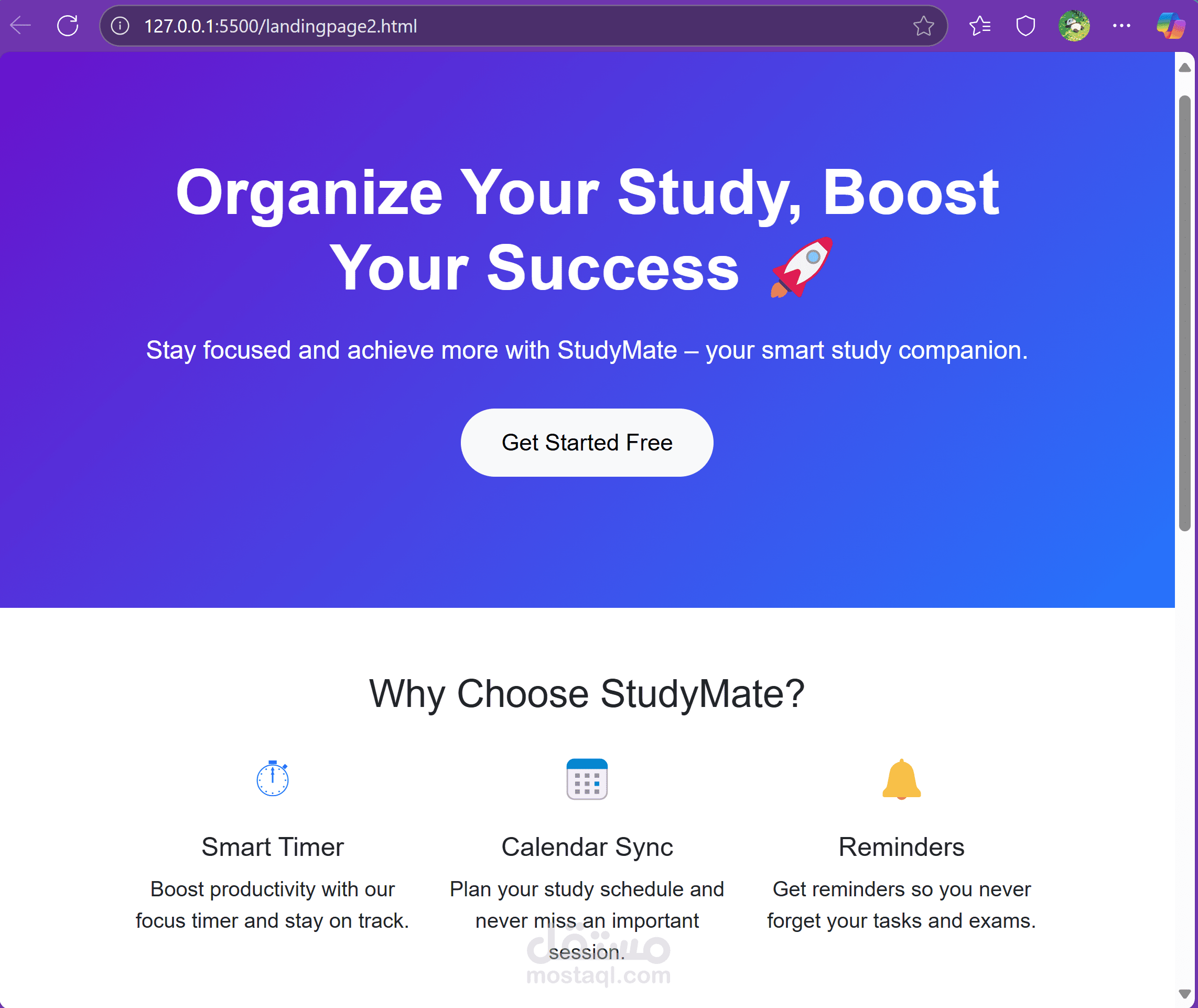 landing page