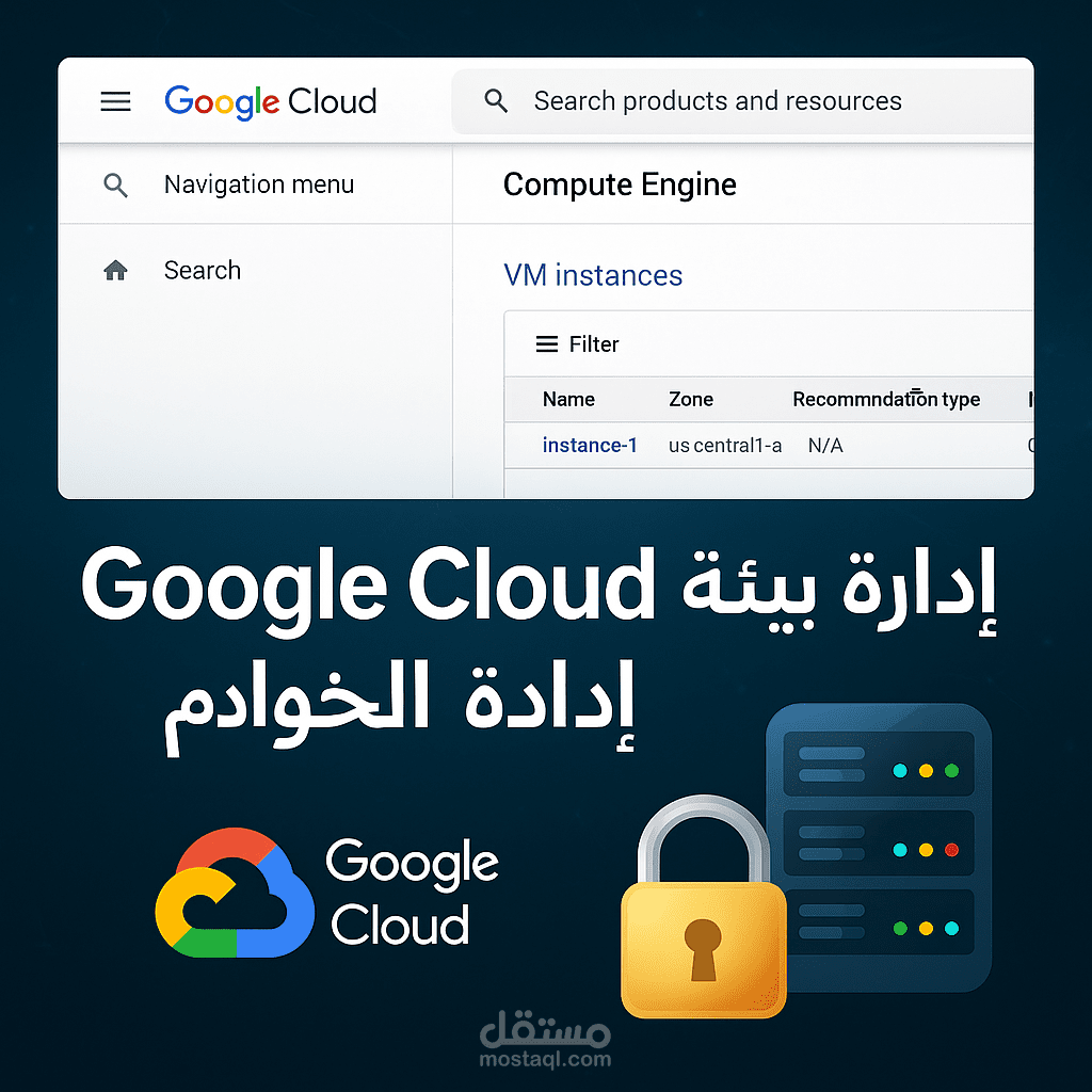إعداد بيئة Google Cloud Compute Engine وإدارة الخوادم