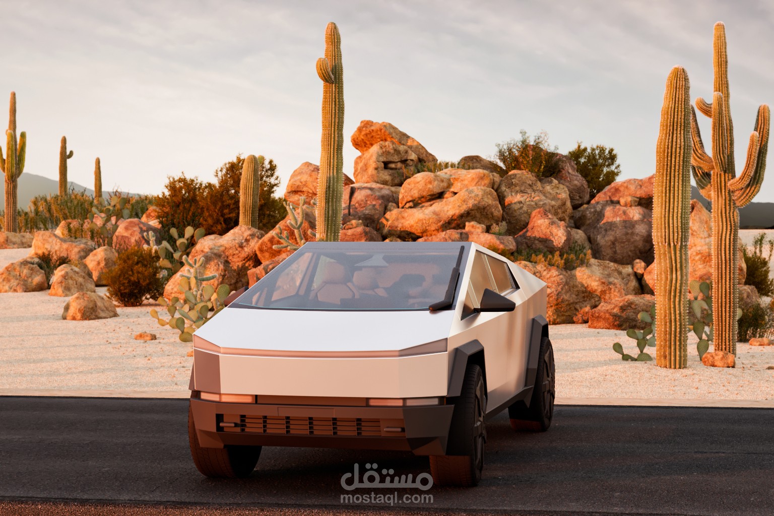 Cybertruck – Futuristic 3D Render