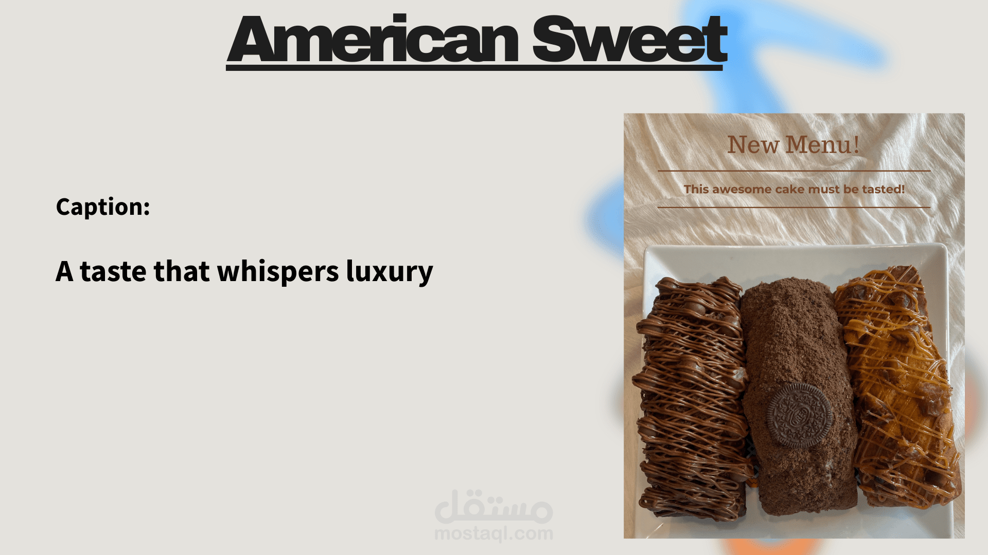 تصميم وكتابه محتوي لمطعم American Sweet