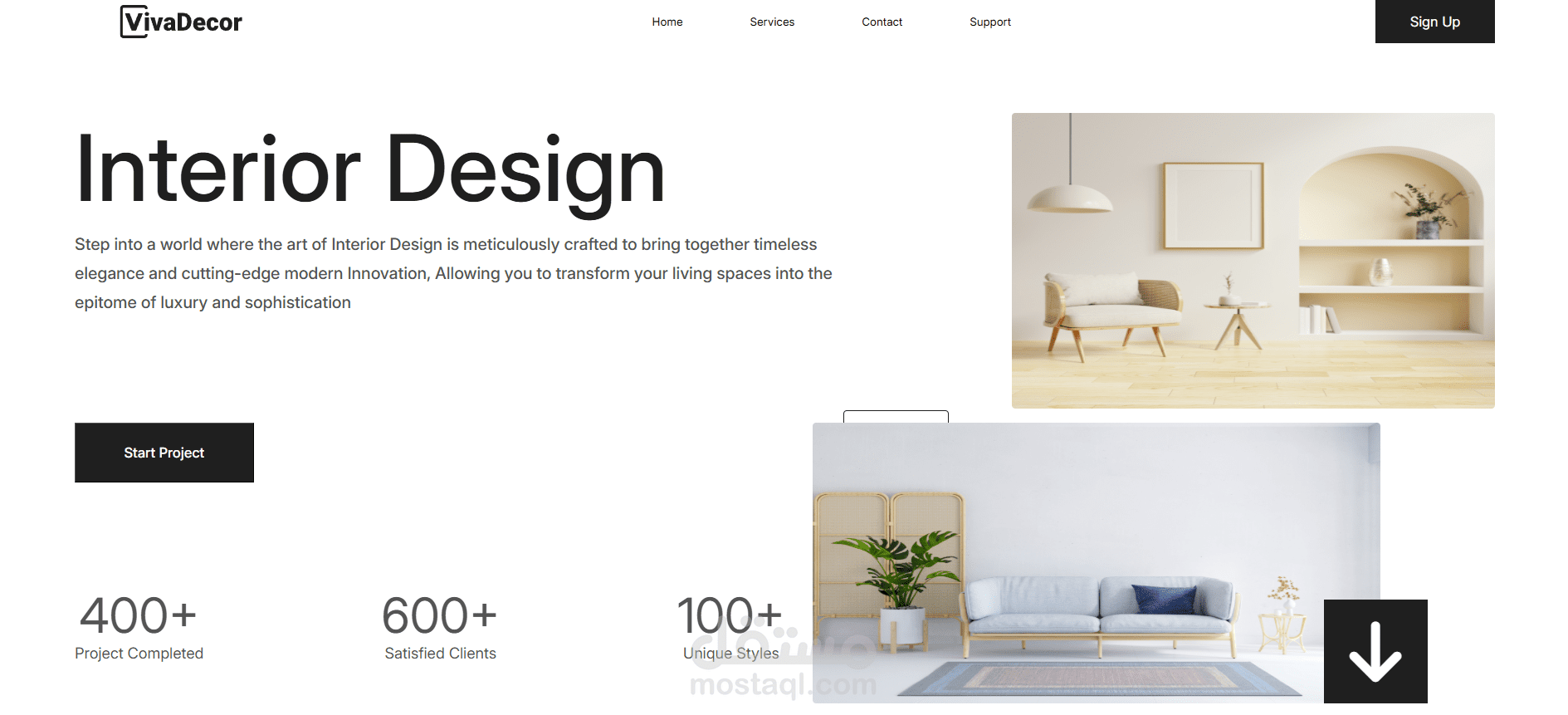 Interior Design portfolio page