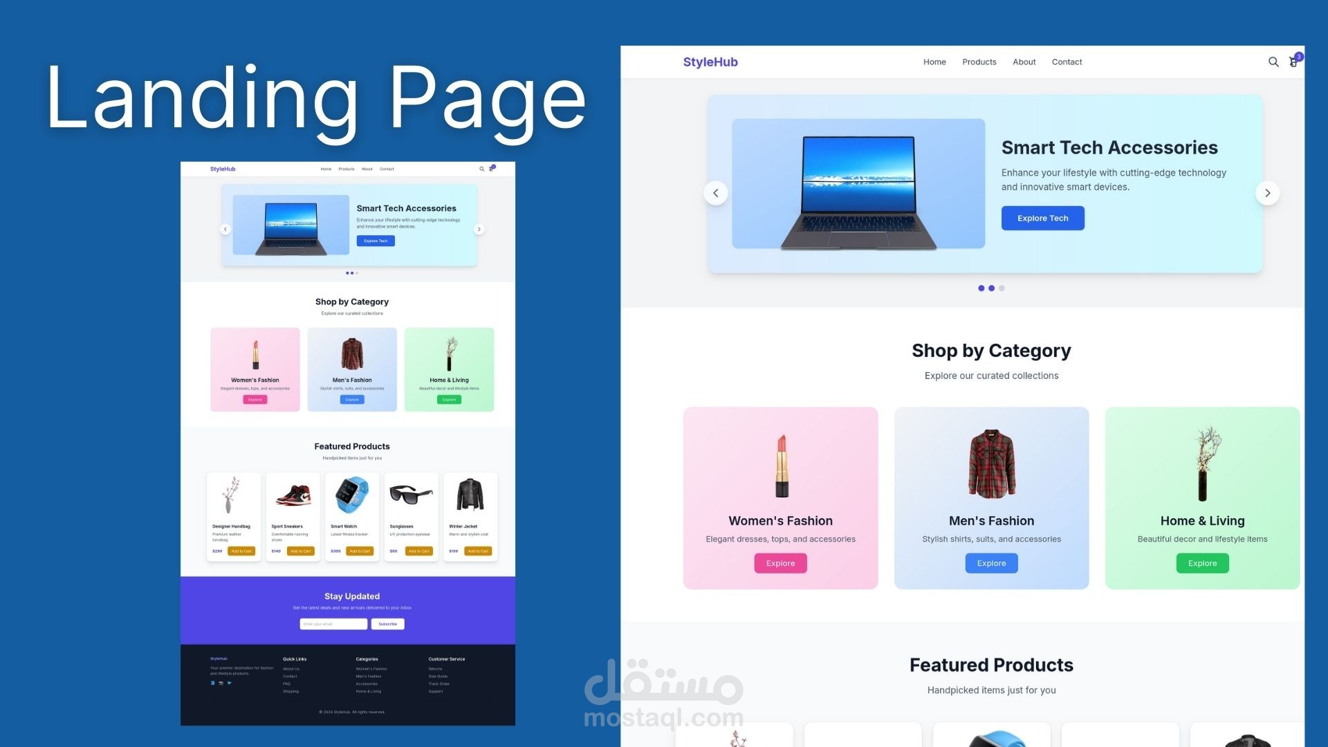 صفحة هبوط احترافية لمتجر إلكتروني