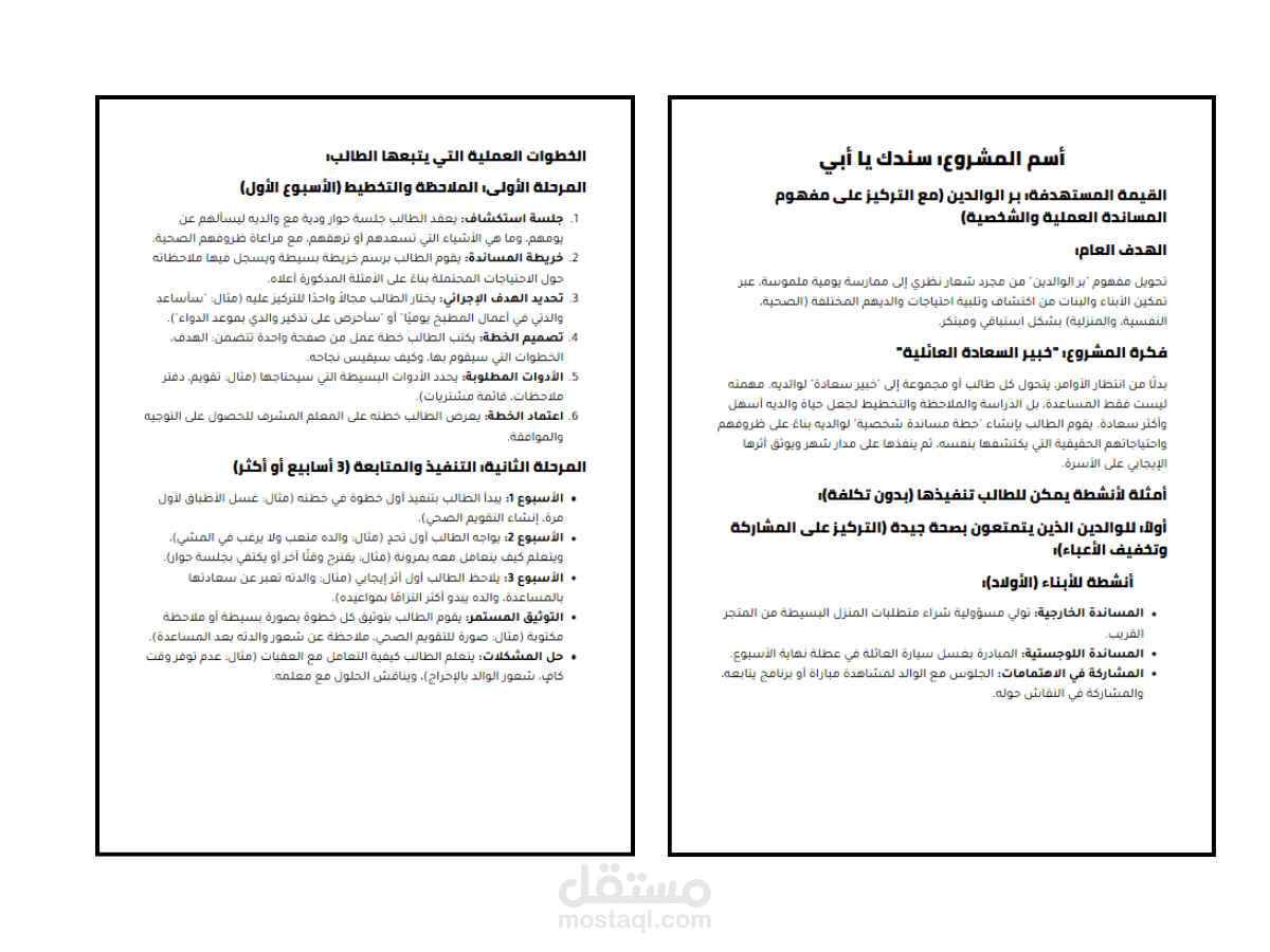 تنظيم محتوى مبادرة تعليمية في ملف احترافي