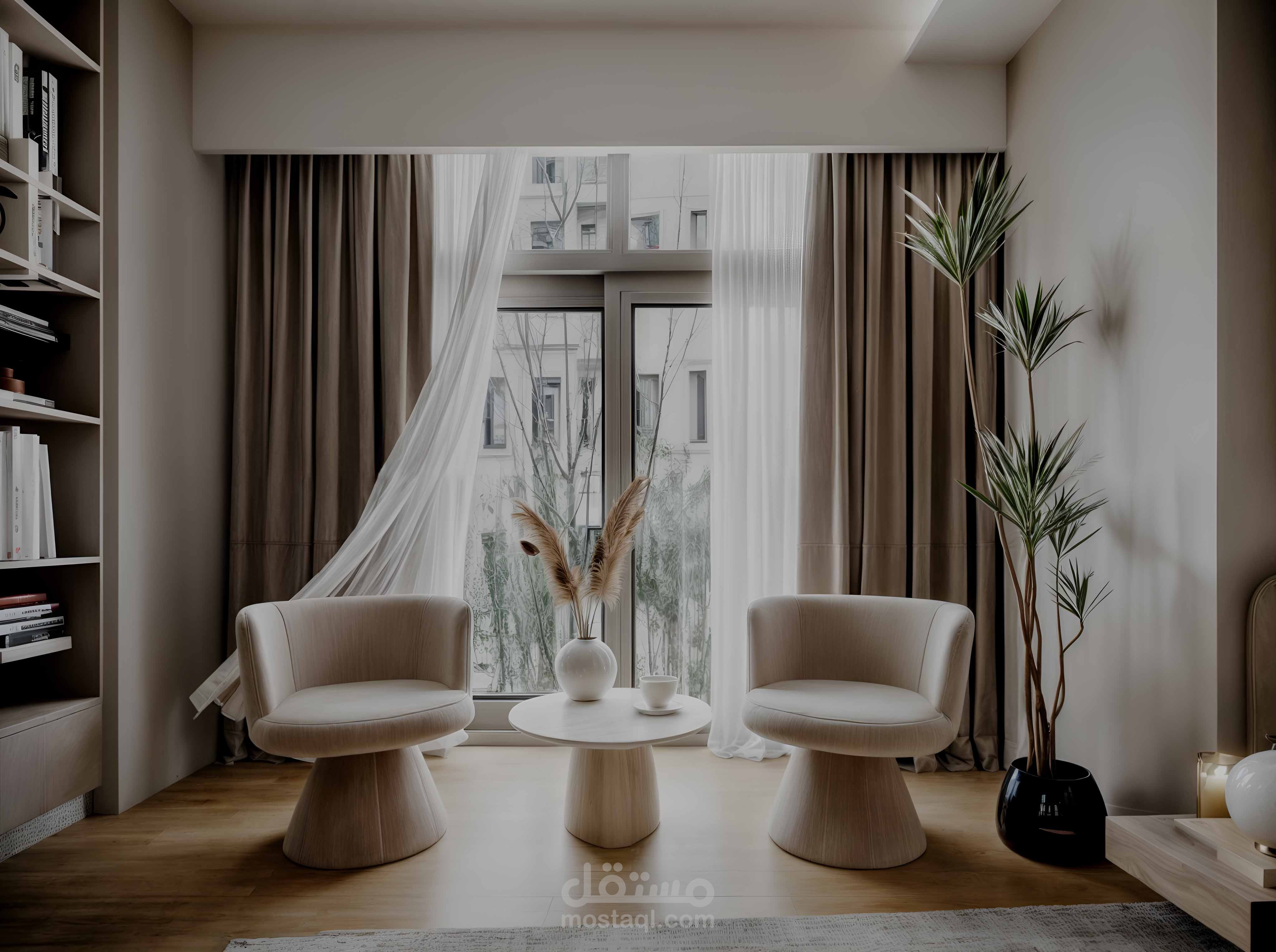 مشروع تصميم غرفة نوم ماستر – طراز مودرن دافئ_ العالمين الجديده