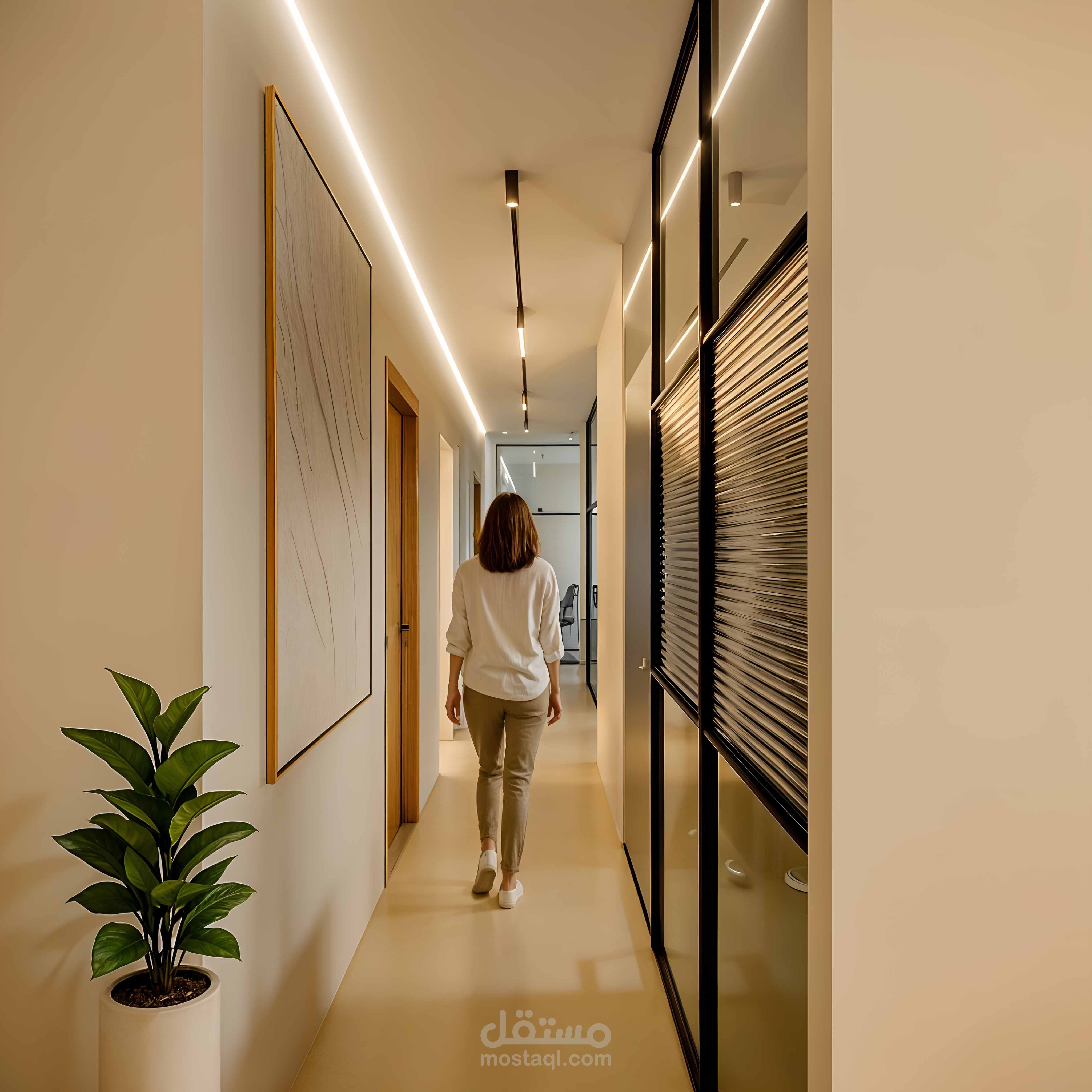 مشروع تصميم داخلي لمقر شركة – ستايل مودرن راقٍ