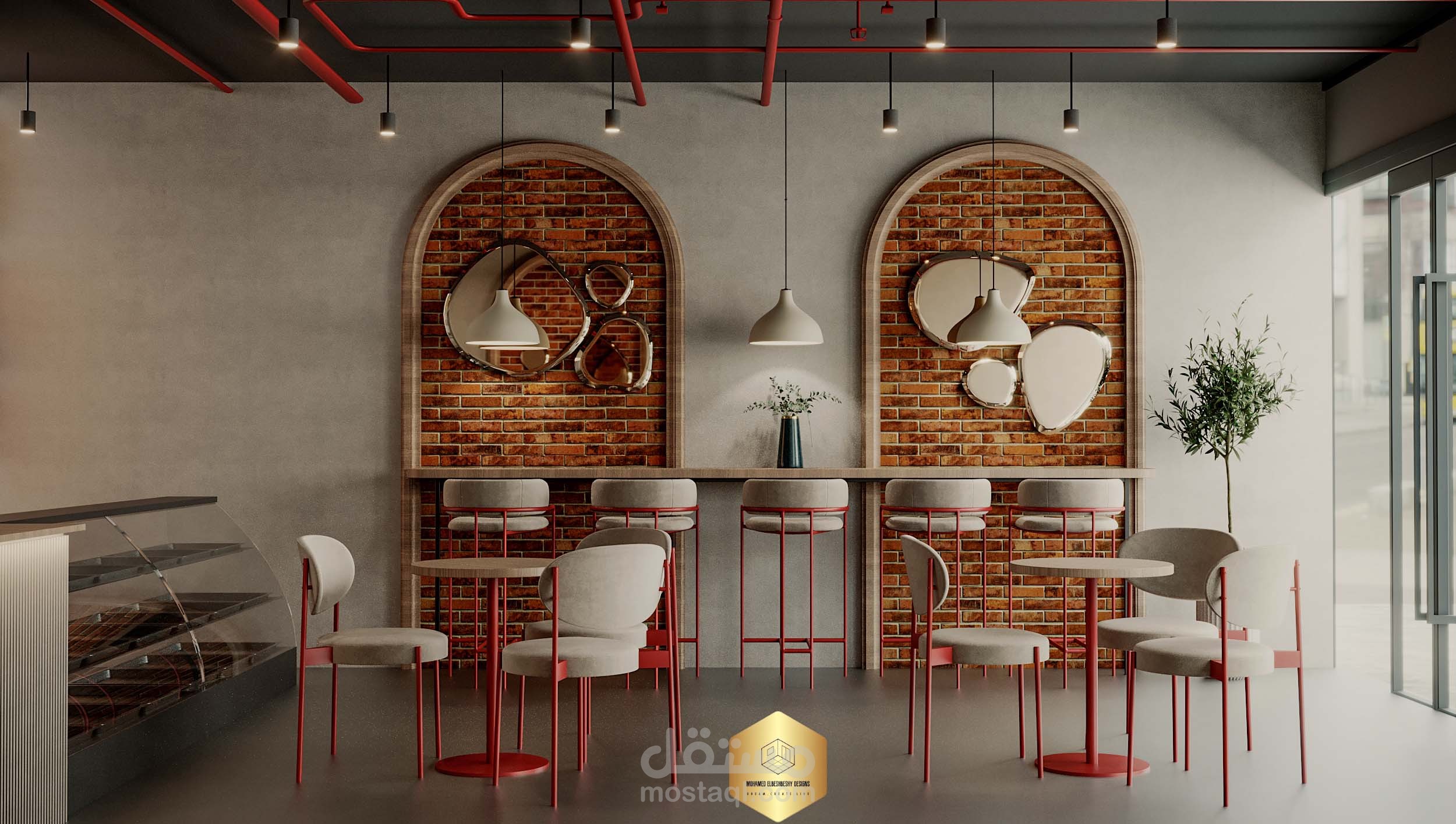 مشروع تصميم داخلي لمطعم مأكولات شرقية – مصطفي جاد