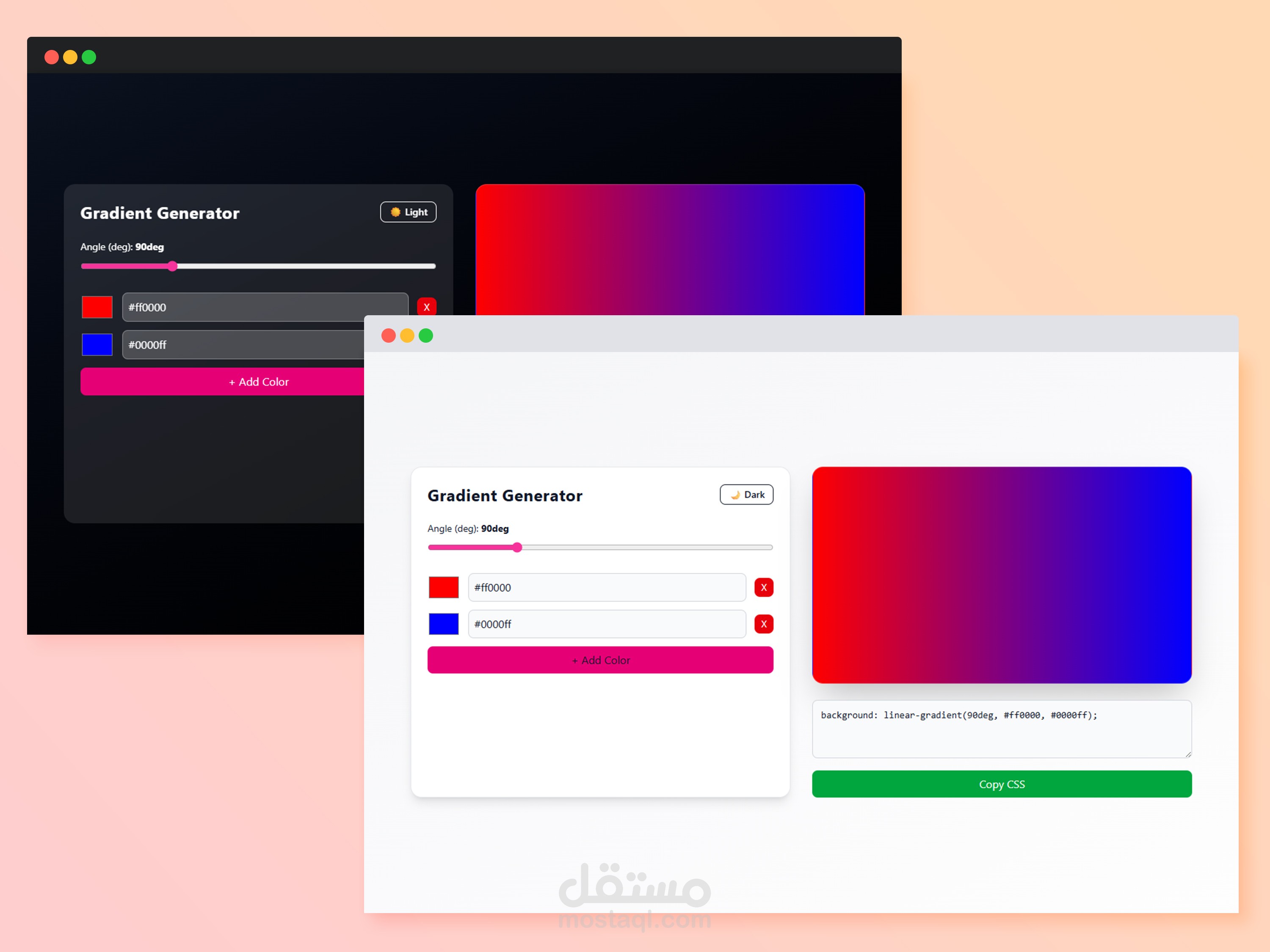 Gradient Generator with React + Tailwind CSS