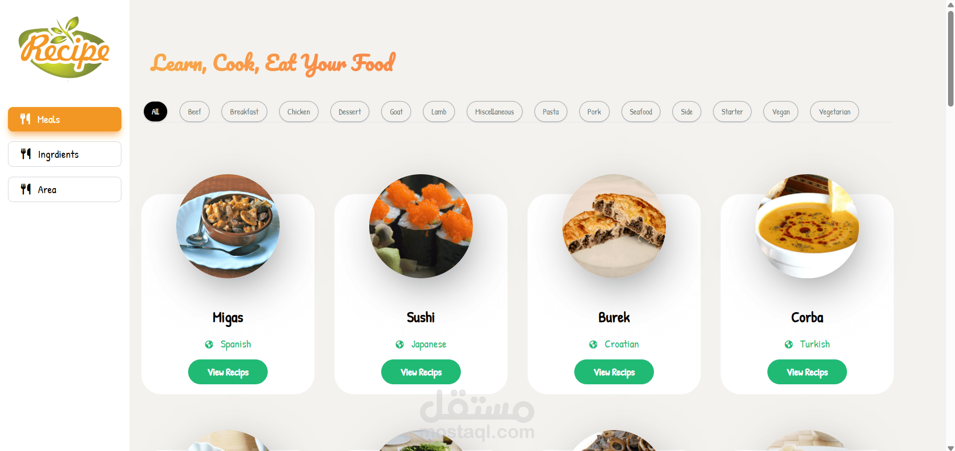 Recipe  App-Meal Explorer