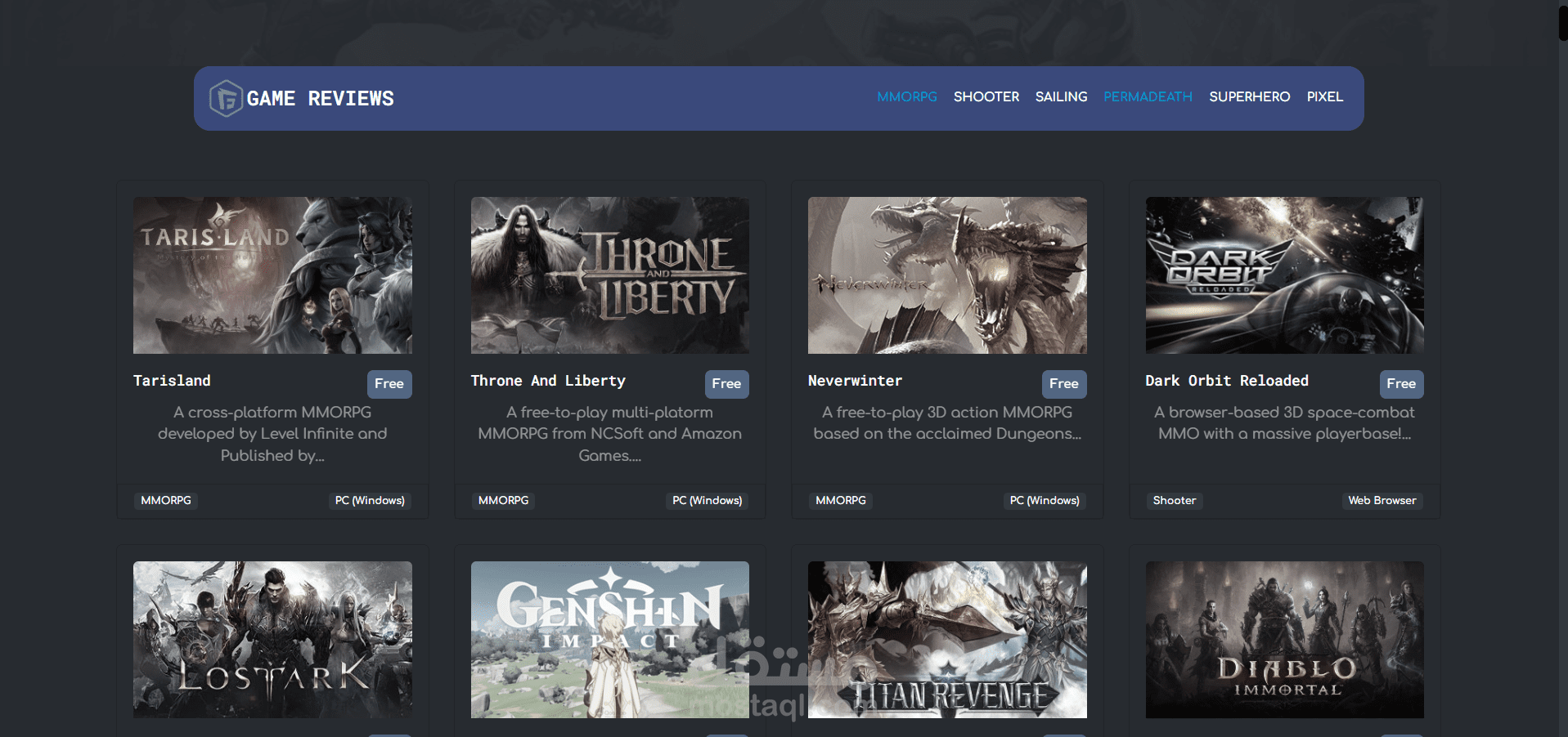 Game Reviews Website