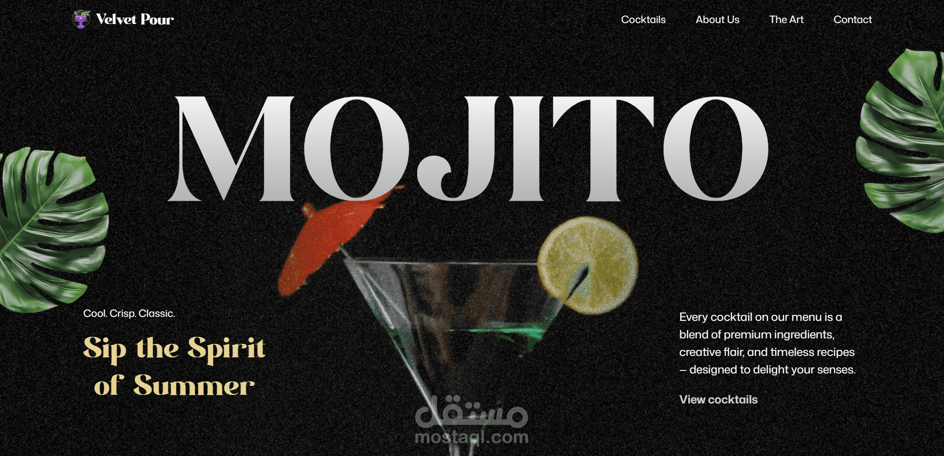 Mojito Cocktails Landing Page