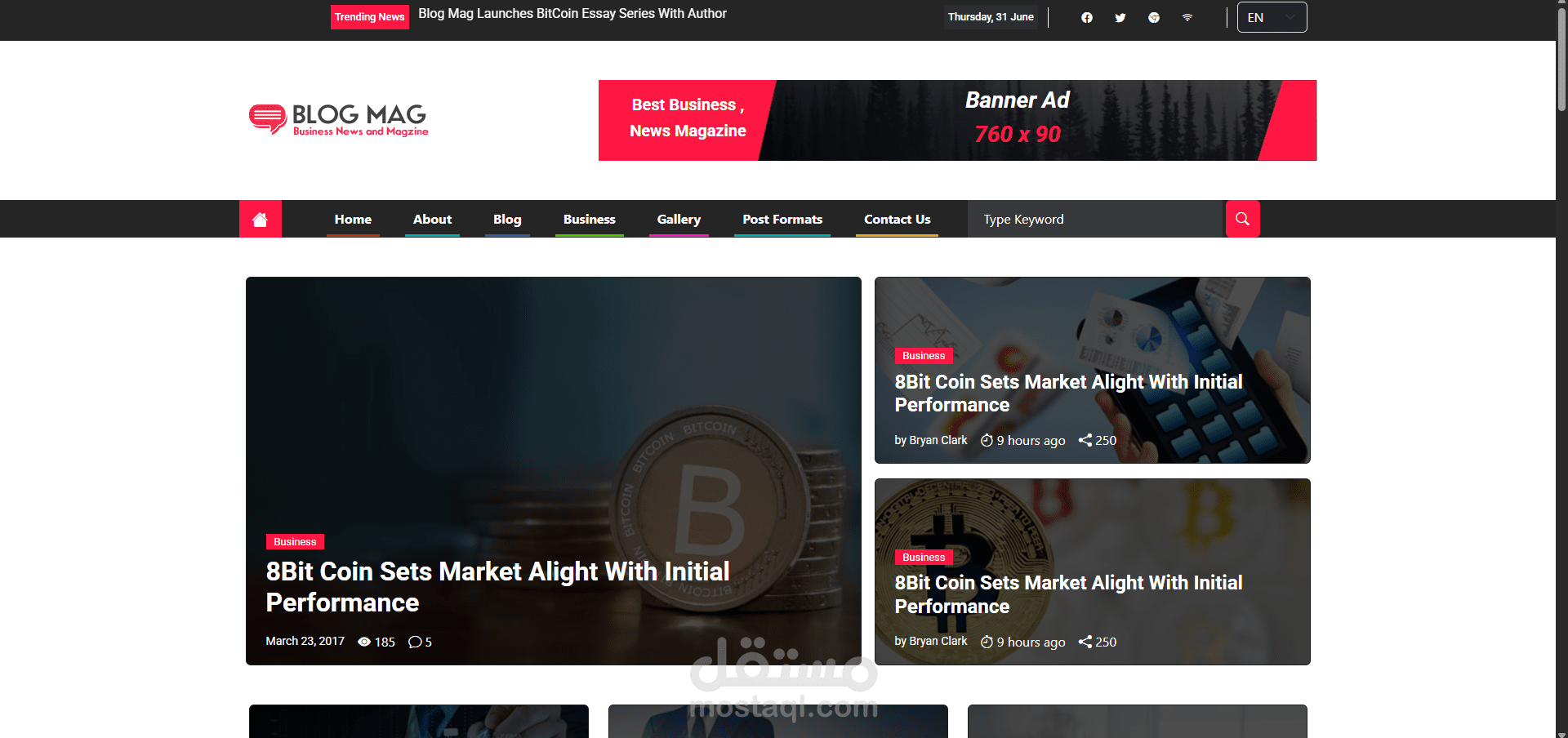 Blog Magazine - Re-created from Themeforest