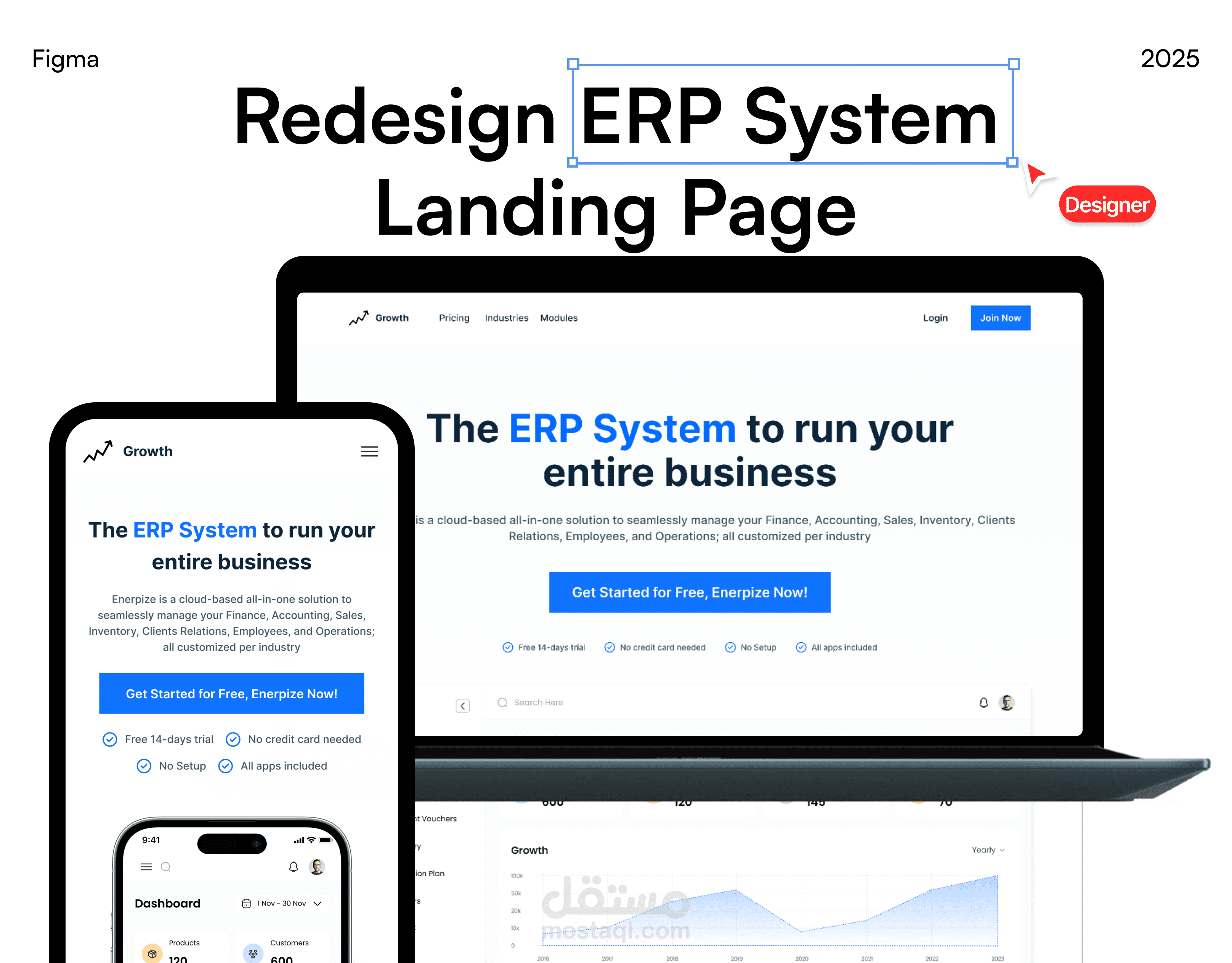 Redesign ERP System Landing Page -Responsive Design - Web & Mobile View