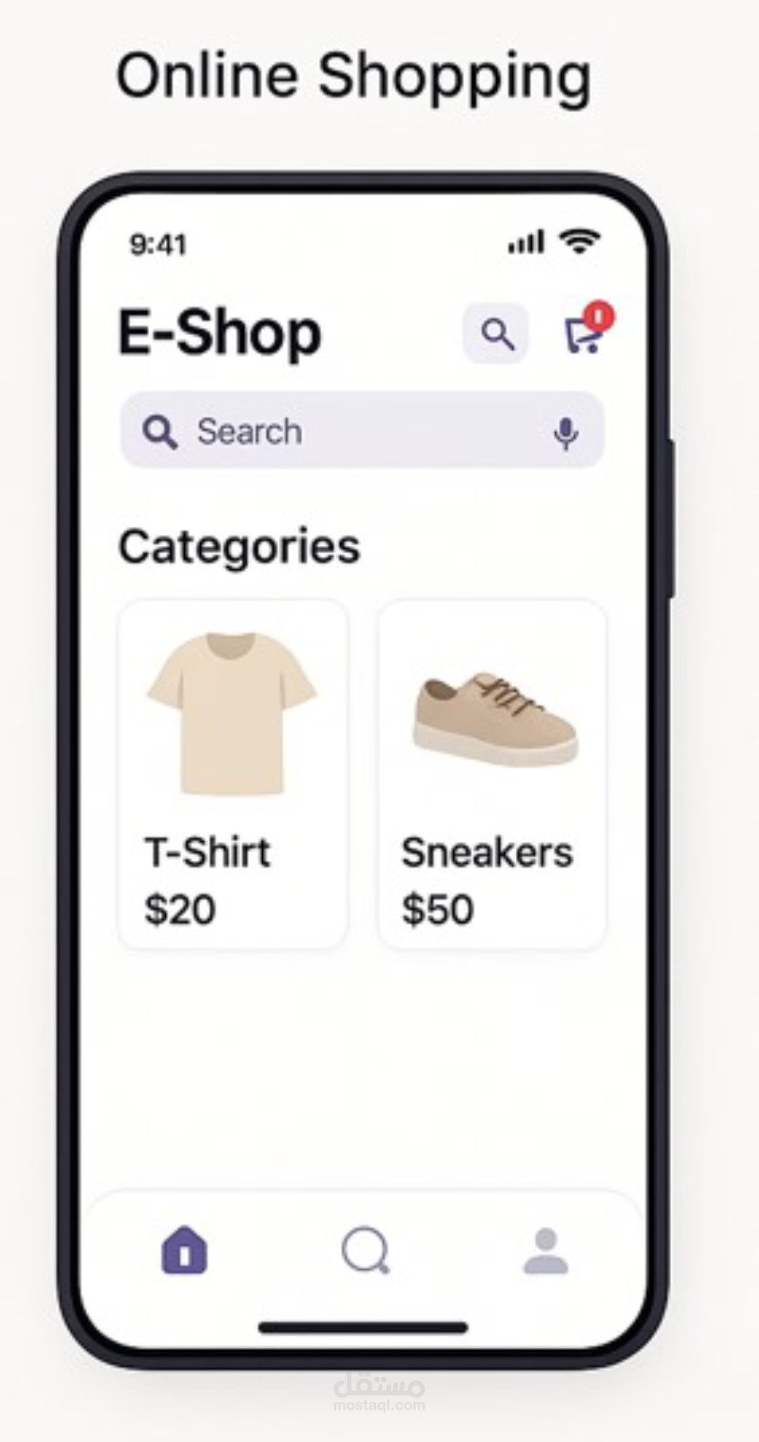 تطبيق متجر إلكتروني بسيط (Mini E-Commerce App)