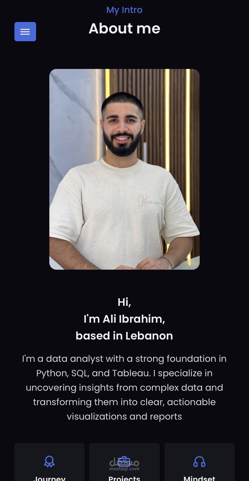 تصميم وبناء موقعي الشخصي لعرض مهاراتي