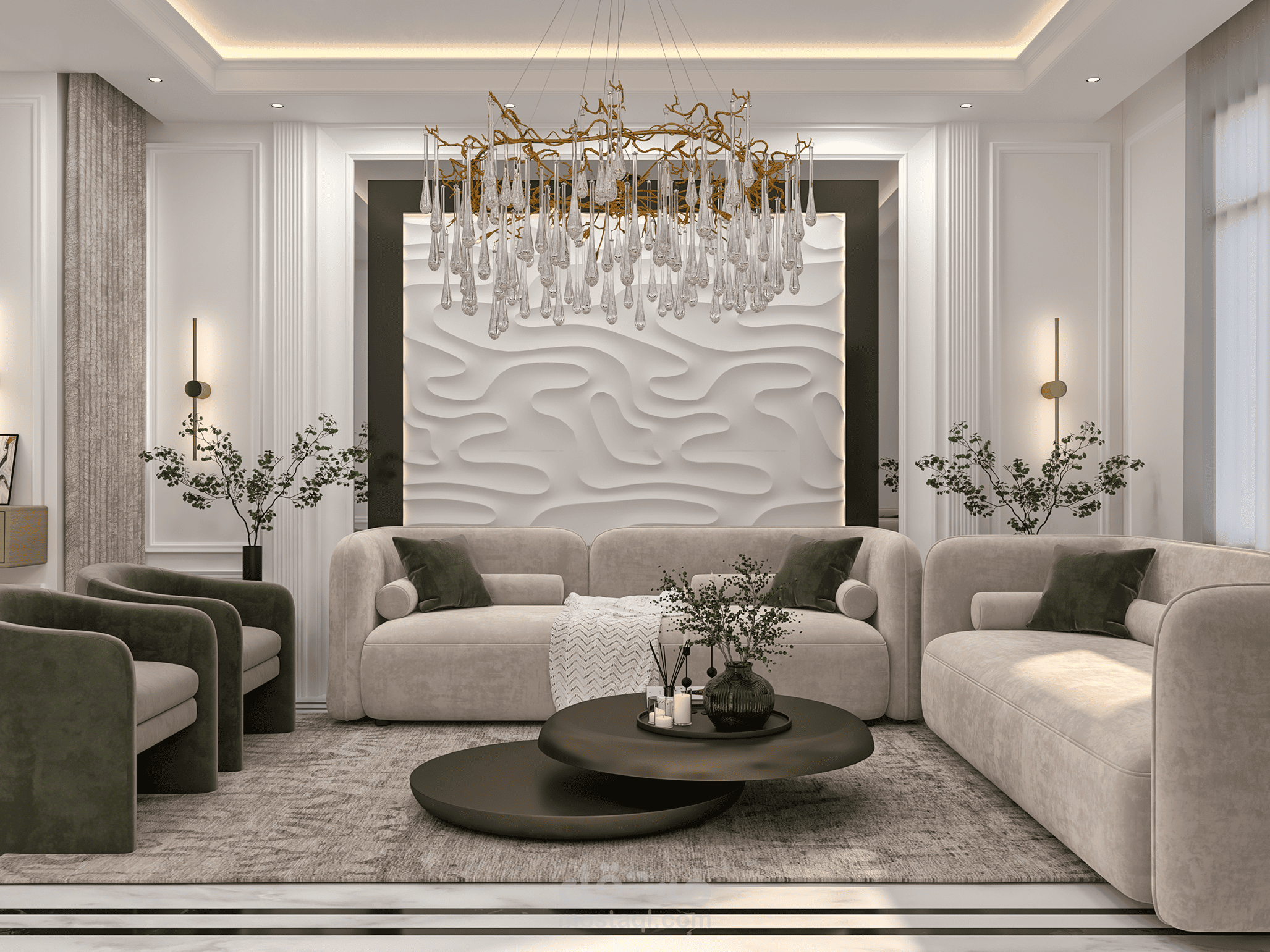 تصميم داخلي نيو كلاسيك عصري لشقة سكنية
