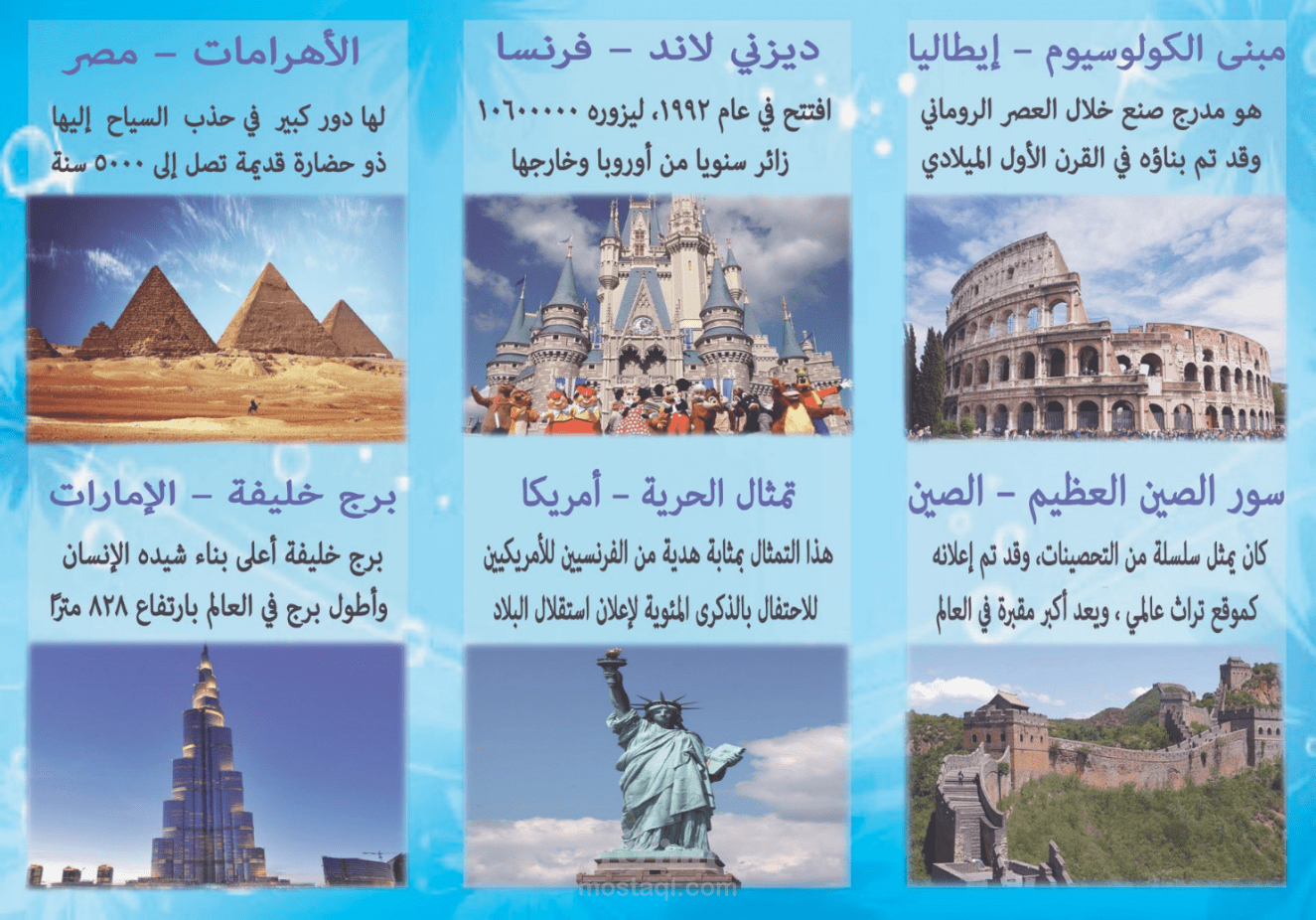 عمل مطوية لبعض المعالم السياحية