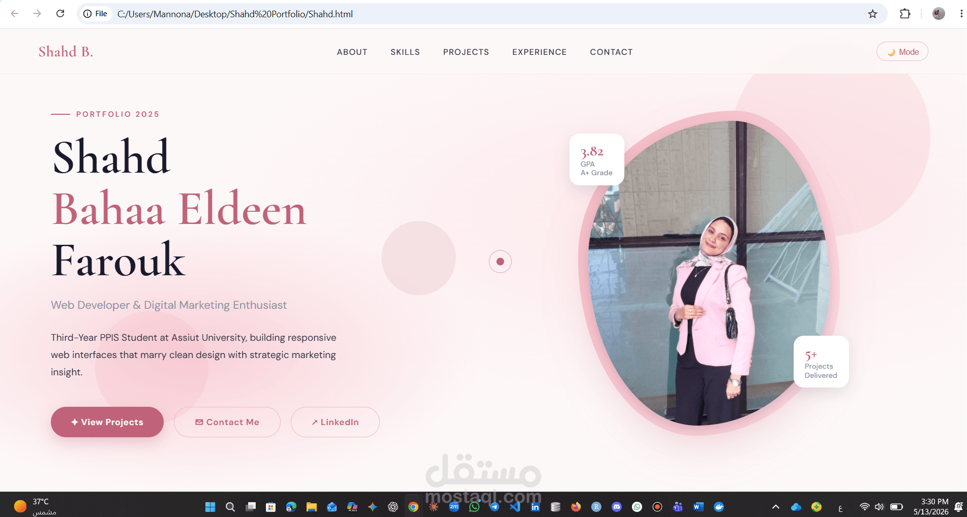 سأقوم بتصميم موقع Portfolio احترافي ومتجاوب لعرض أعمالك