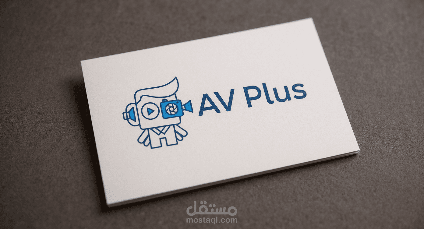 AV Plus Logo Design: Playful Cartoon Character for Audiovisual Services Brand