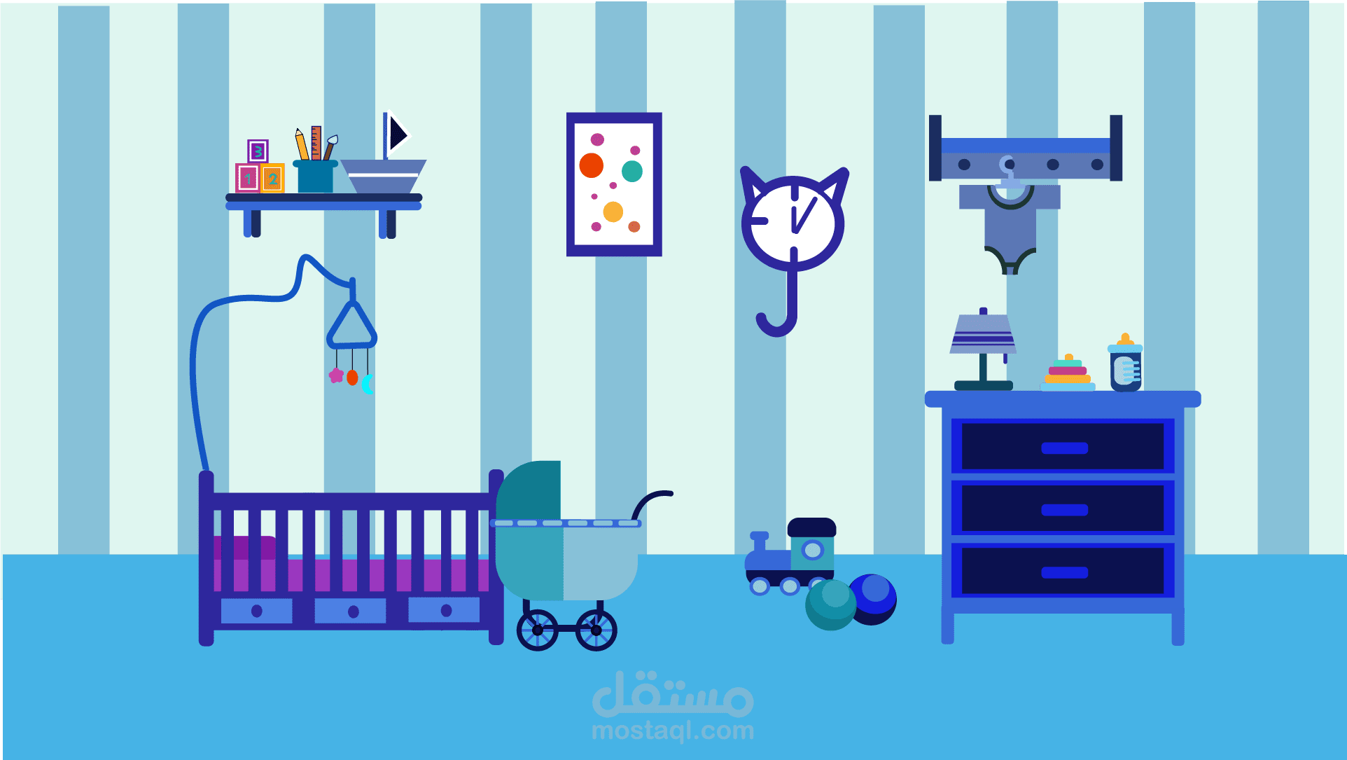 رسم غرفه أطفال جاهزه للتحريك