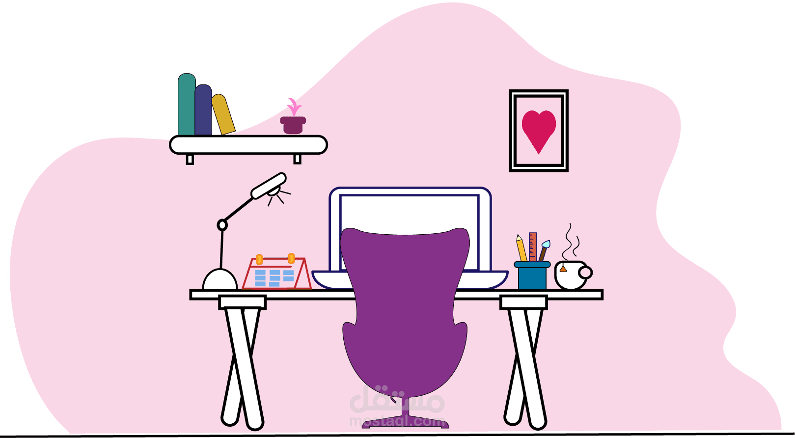 رسم وتحريك غرفه مكتب جاهزه للتحريك