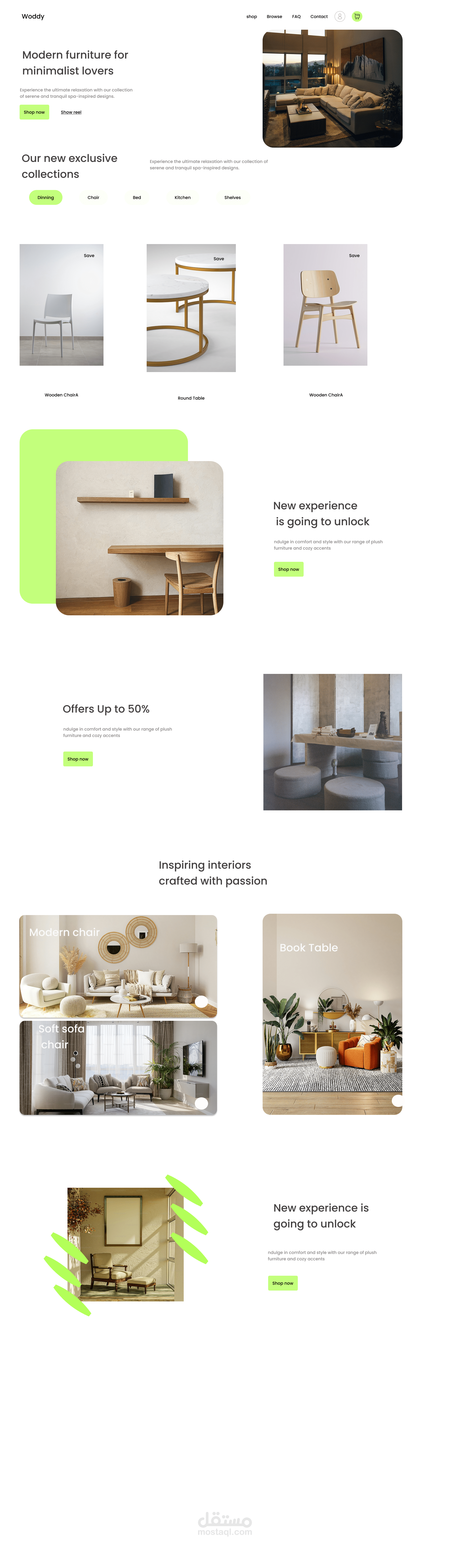 تصميم صفحه تعريفيه لشركه اثاث منزلي