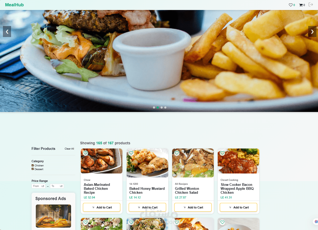 تصميم متجر للوجبات السريعه مع فريق عمل متكامل