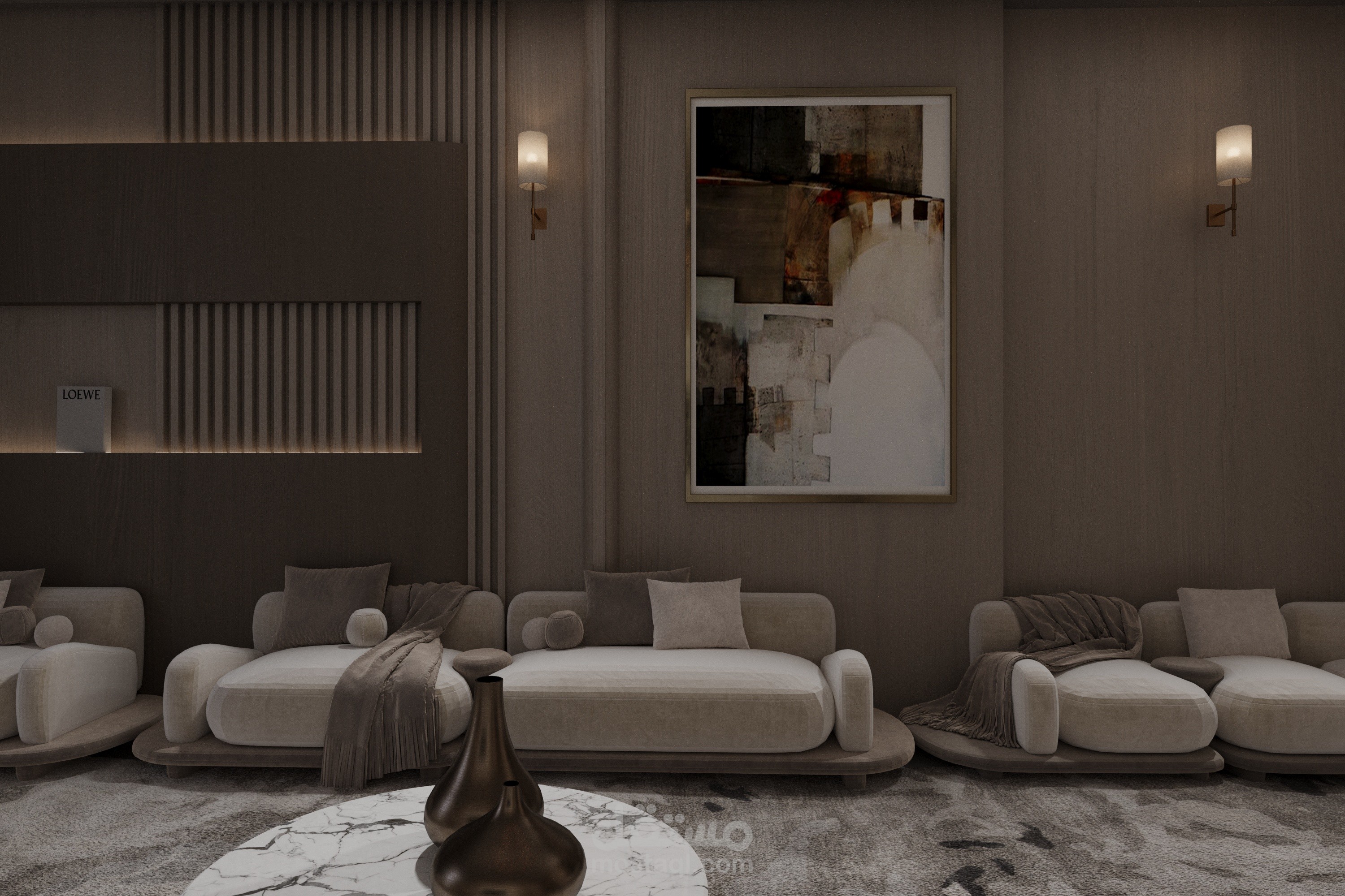 تصميم غرفة جلوس لشقة سكنية