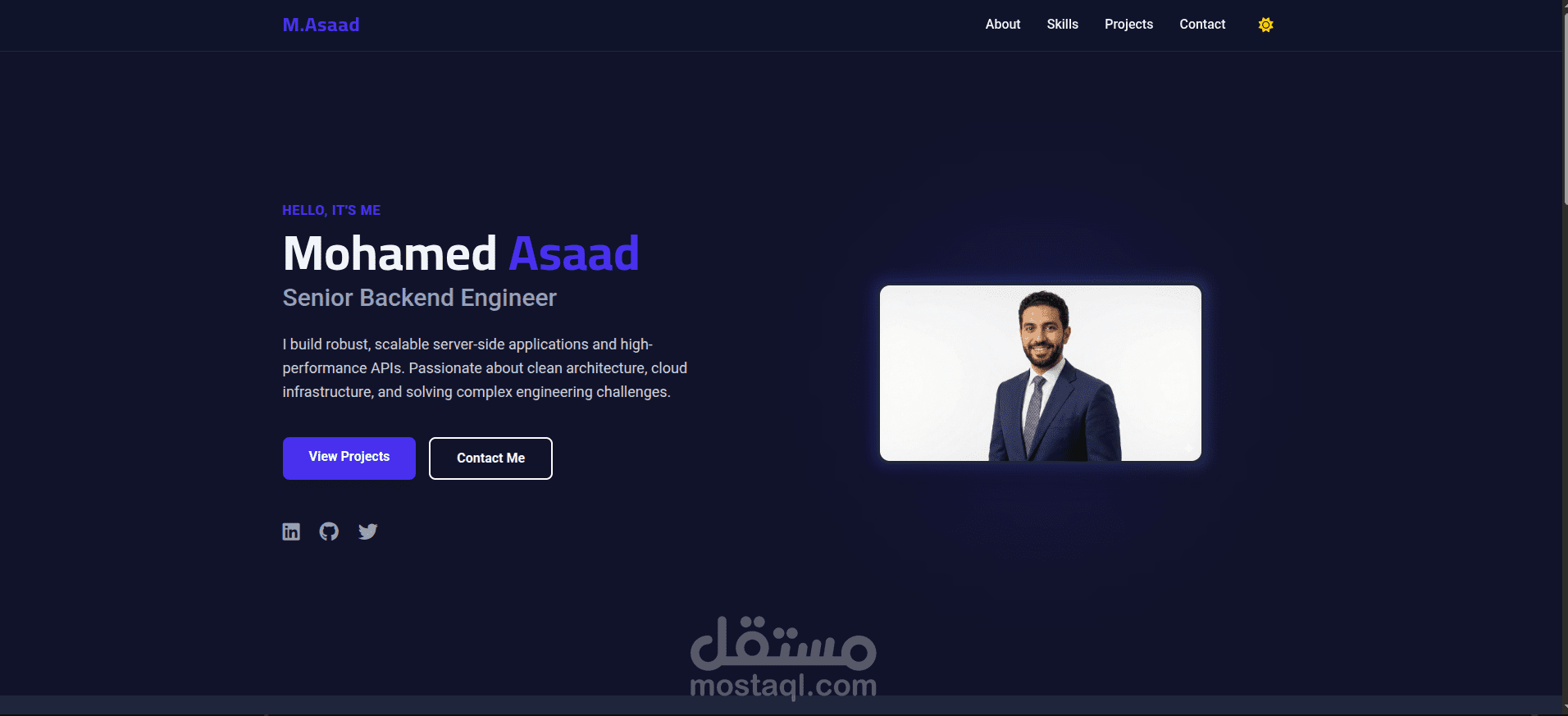 بورتفوليو  لمبرمج باك اند محترف .