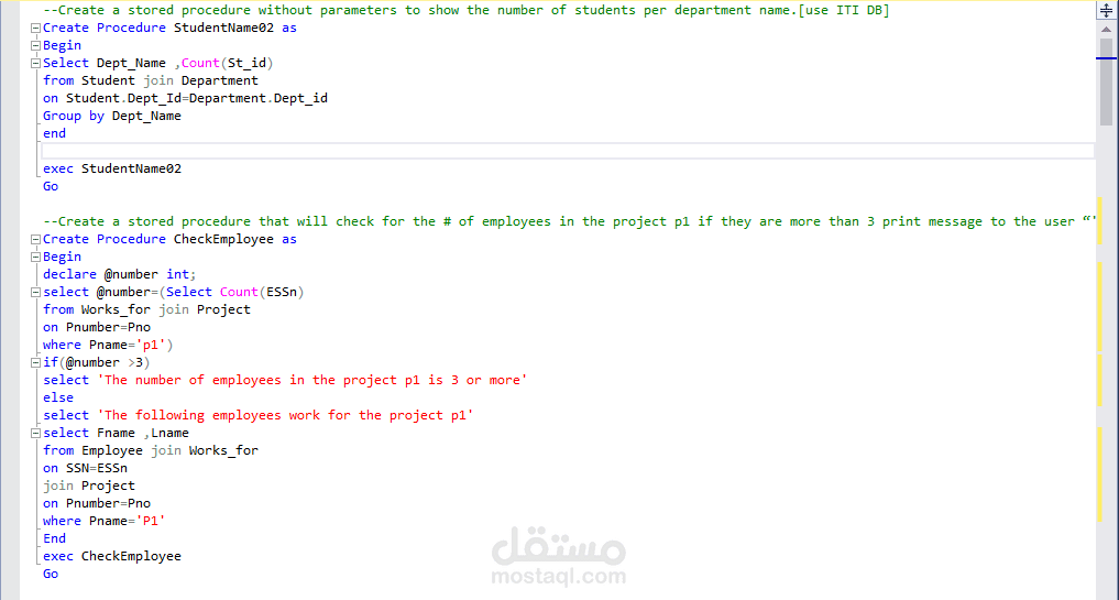 SQL Server Stored Procedures and Triggers for Database Operations and Auditing