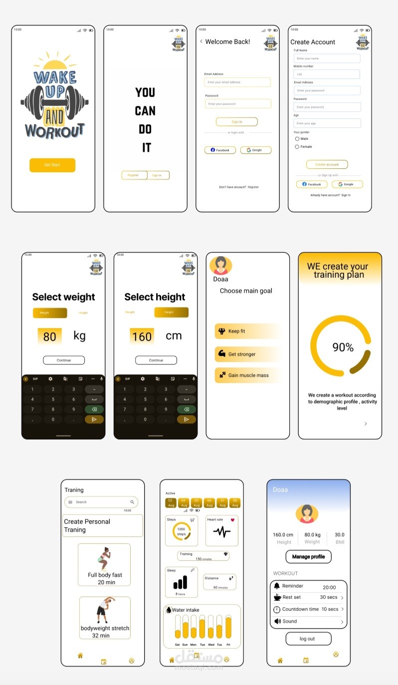 Fitness Mobile App (UI/UX Design)