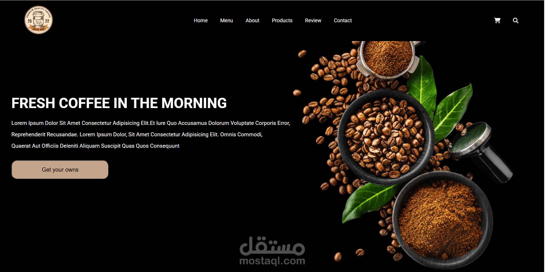 This is the website of a simple coffee